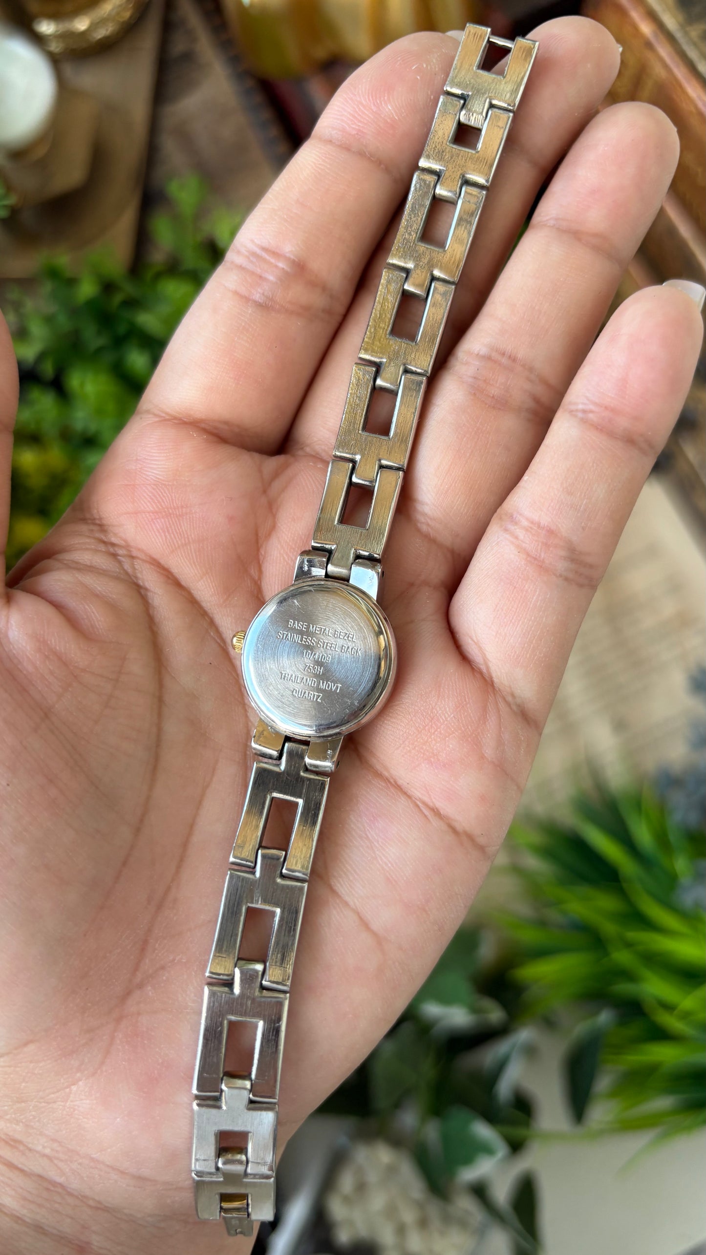 Vintage Anne Klein II Chain Bracelet Watch in Two-Tone Quartz #00235