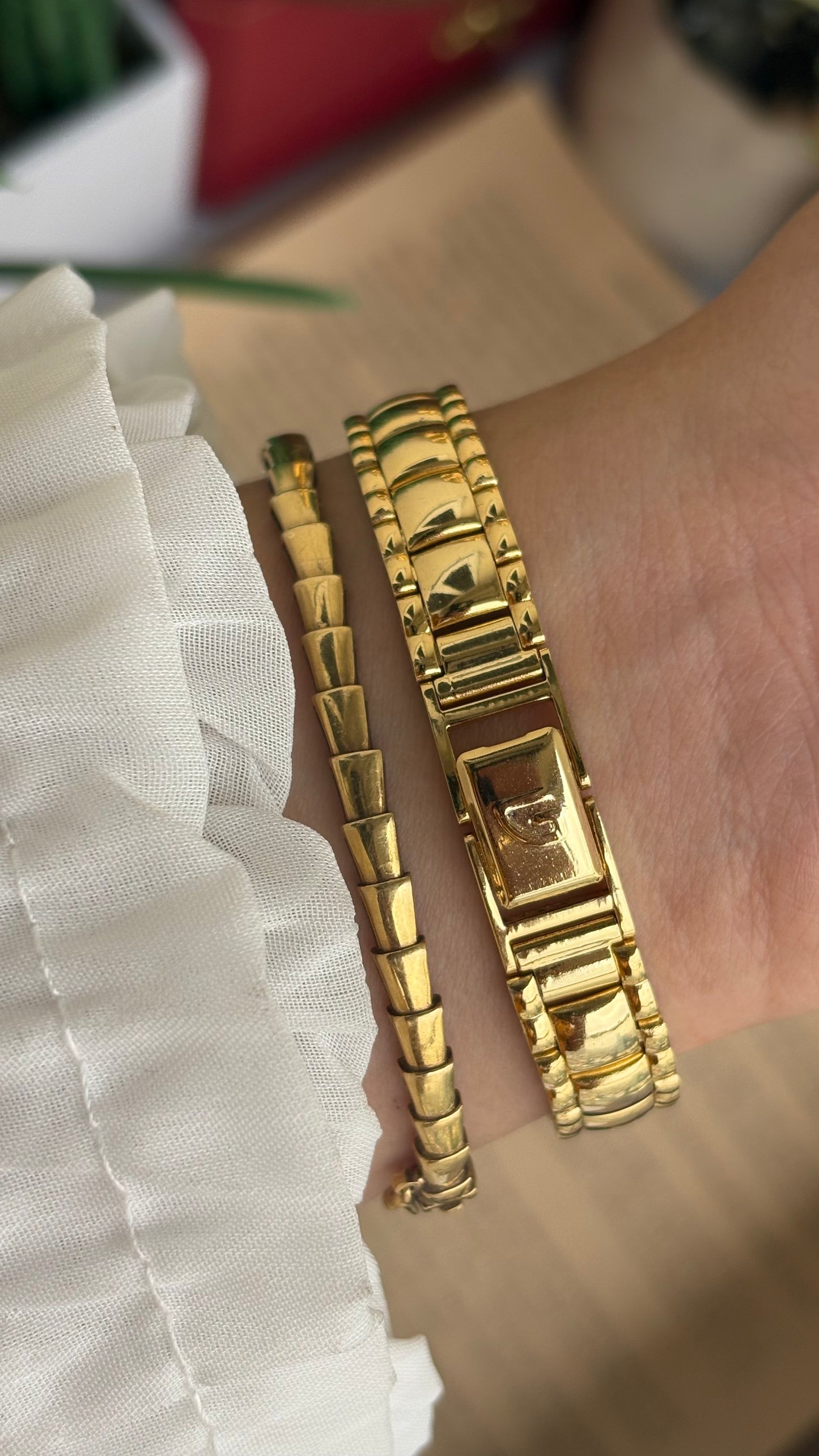 Extremely Rare and Dainty Vintage Gruen Bejeweled Watch in Gold Tone with 4 Genuine Diamonds