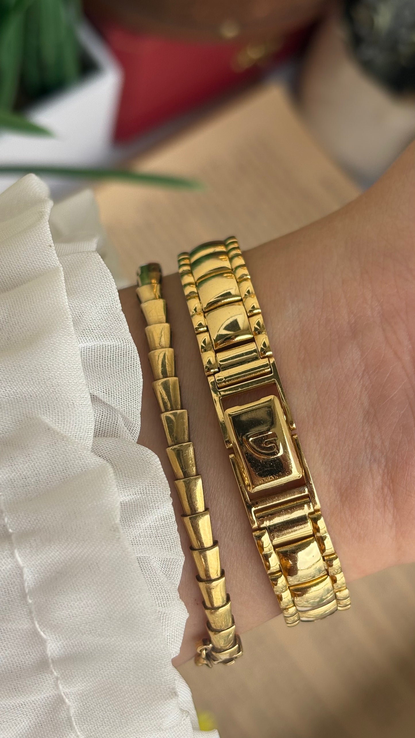 Extremely Rare and Dainty Vintage Gruen Bejeweled Watch in Gold Tone with 4 Genuine Diamonds
