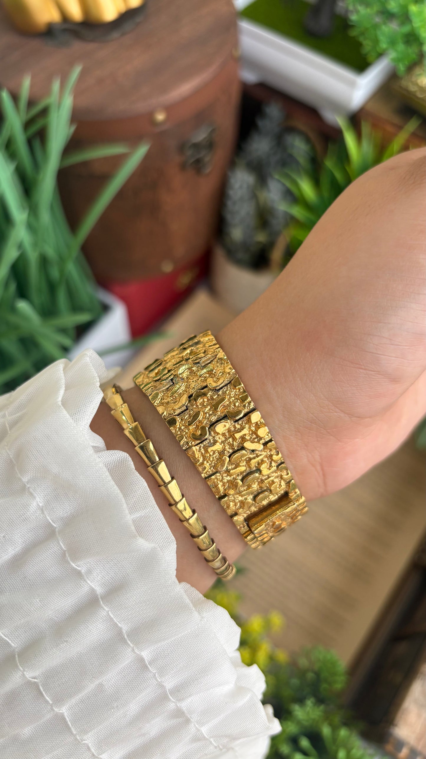 Vintage Gruen Nugget Watch in Gold Tone with Diamond