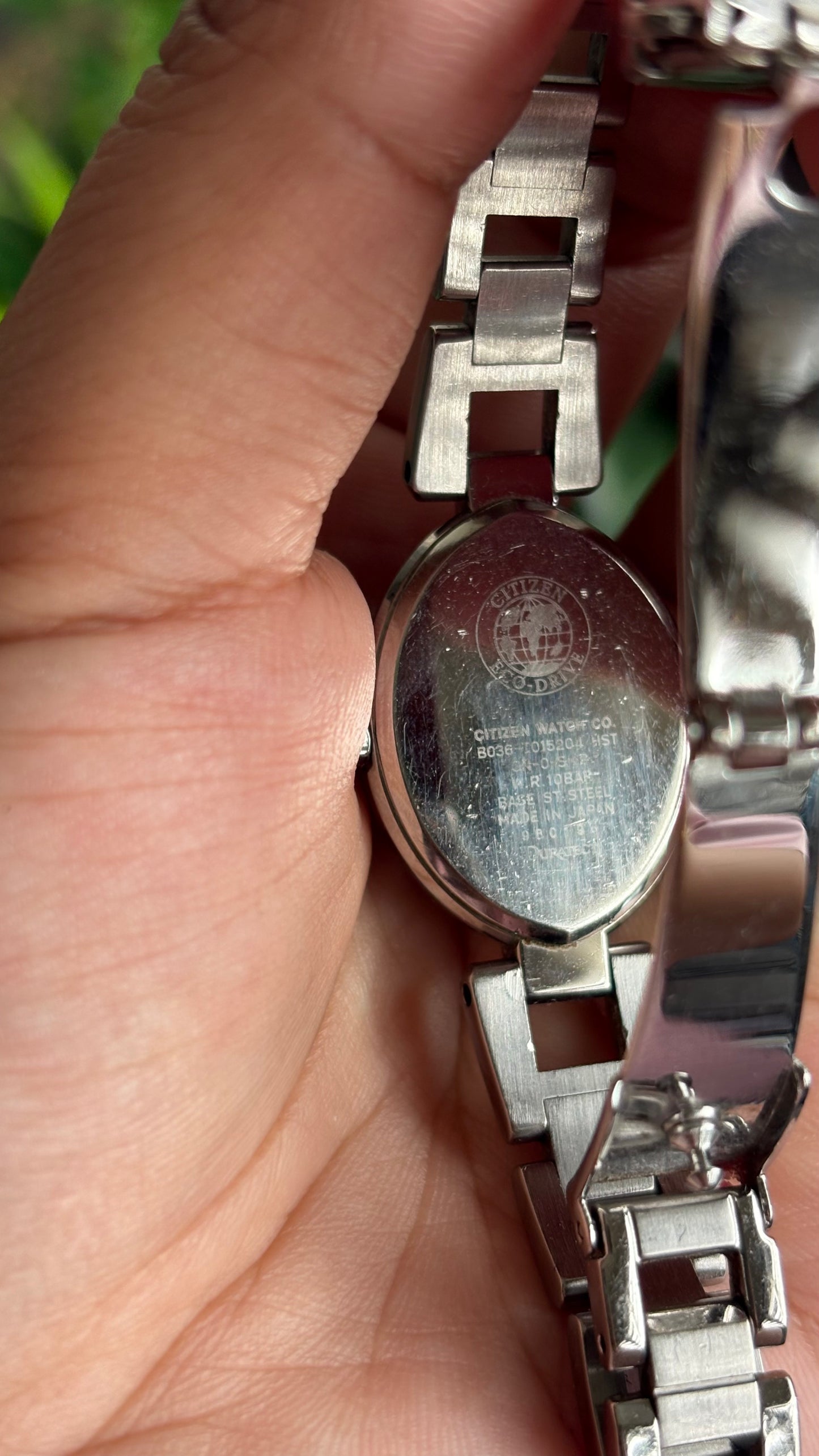 Vintage Citizen Watch in Silver Tone Pink Almond Dial