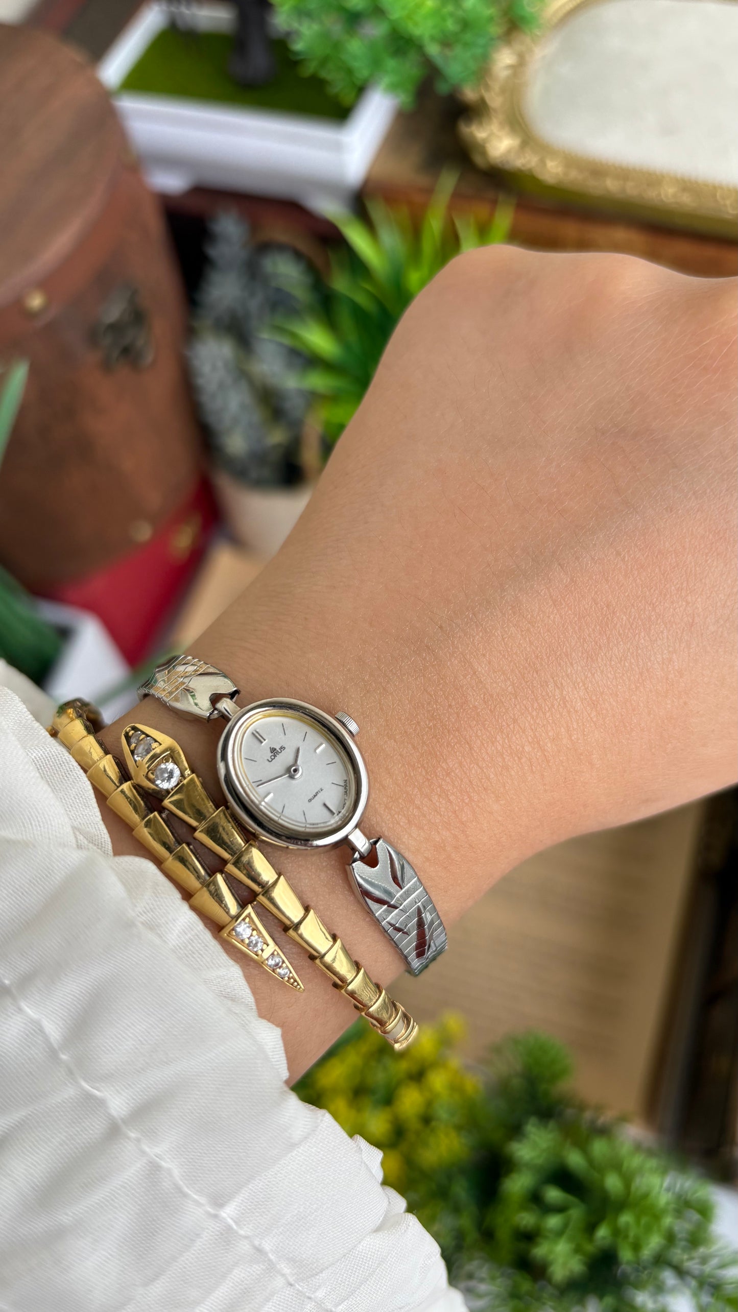 Vintage Lorus by Seiko Watch in Silver Tone Oval Dial