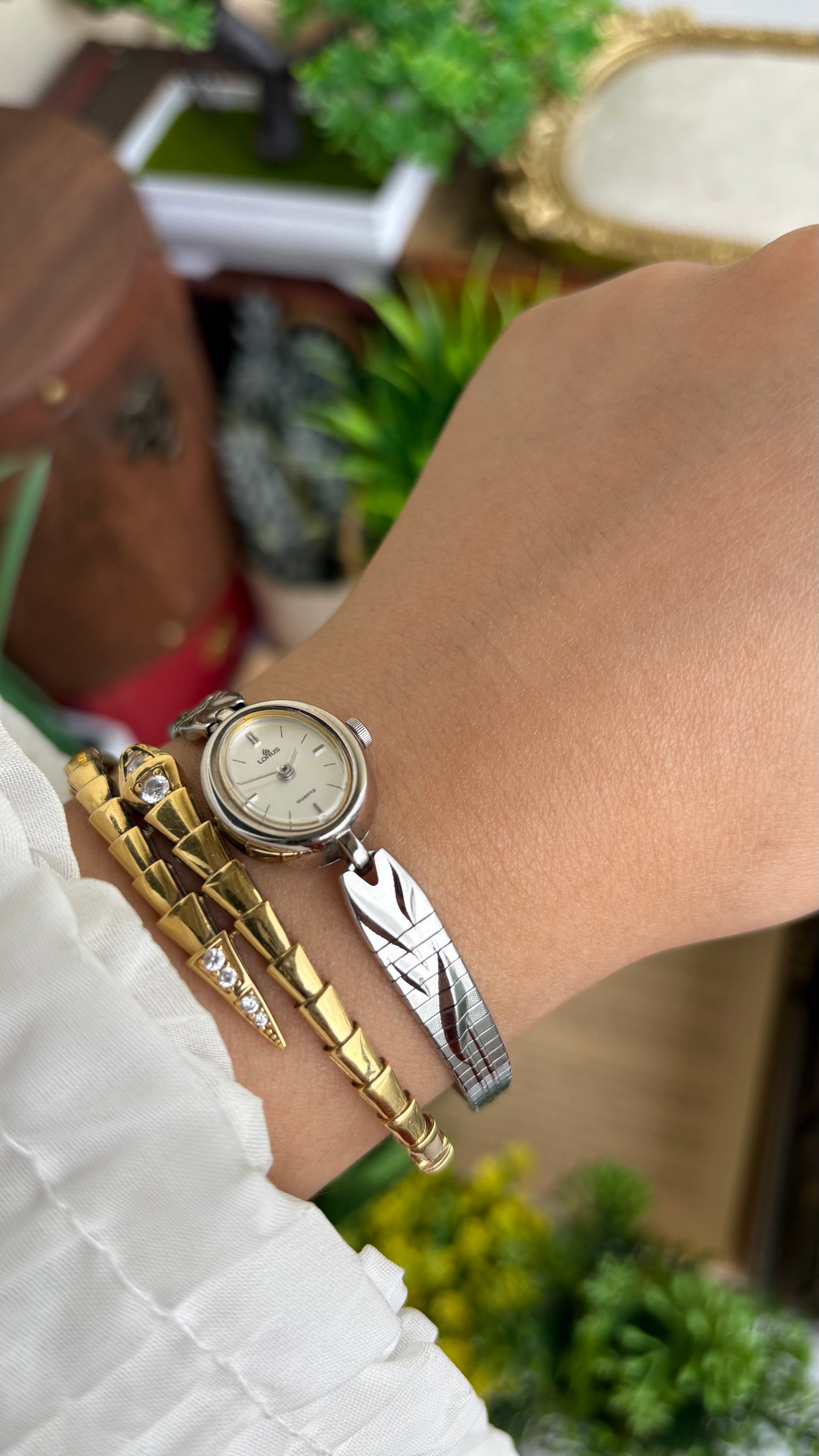 Vintage Lorus by Seiko Watch in Silver Tone Oval Dial