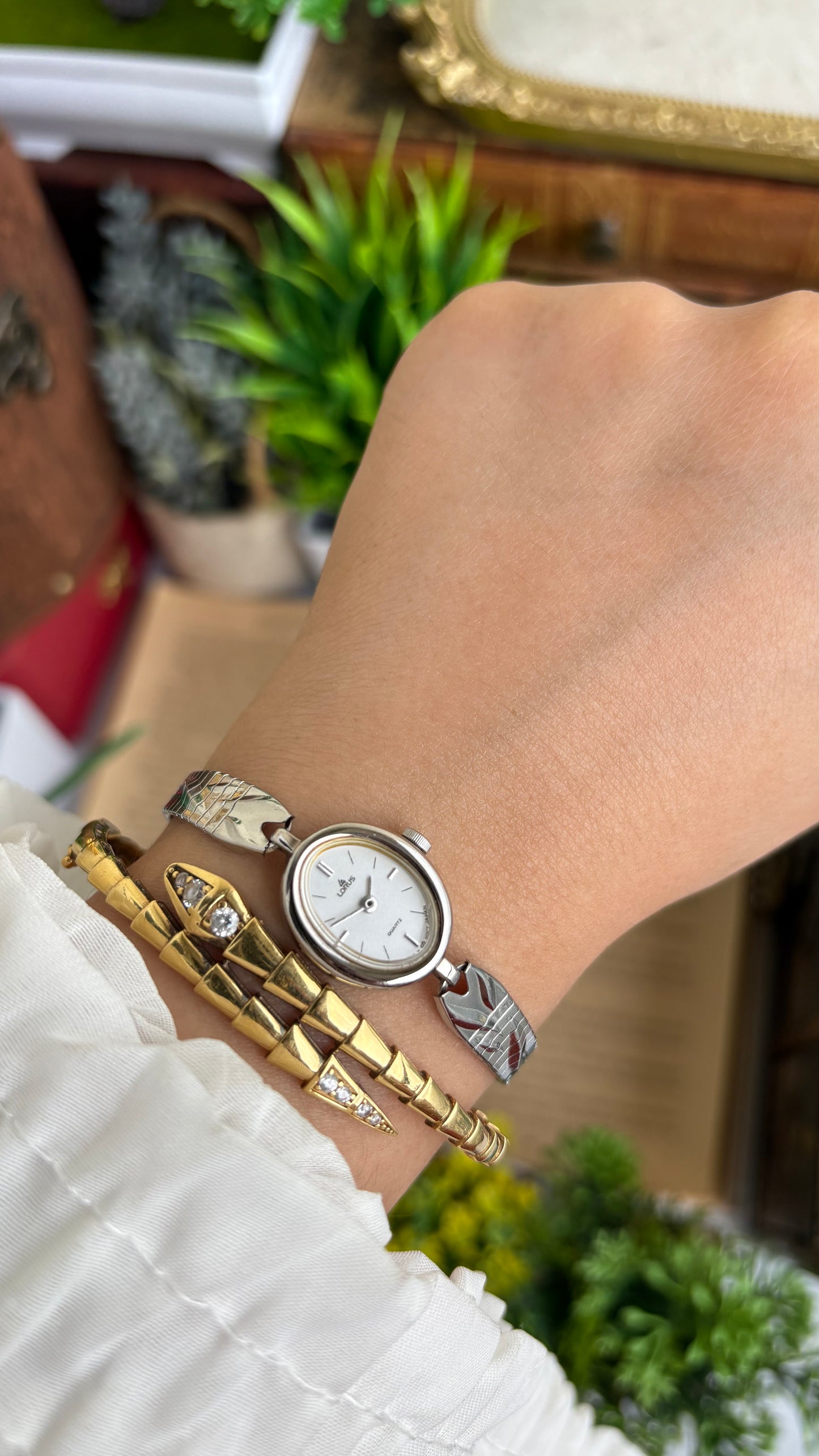 Vintage Lorus by Seiko Watch in Silver Tone Oval Dial