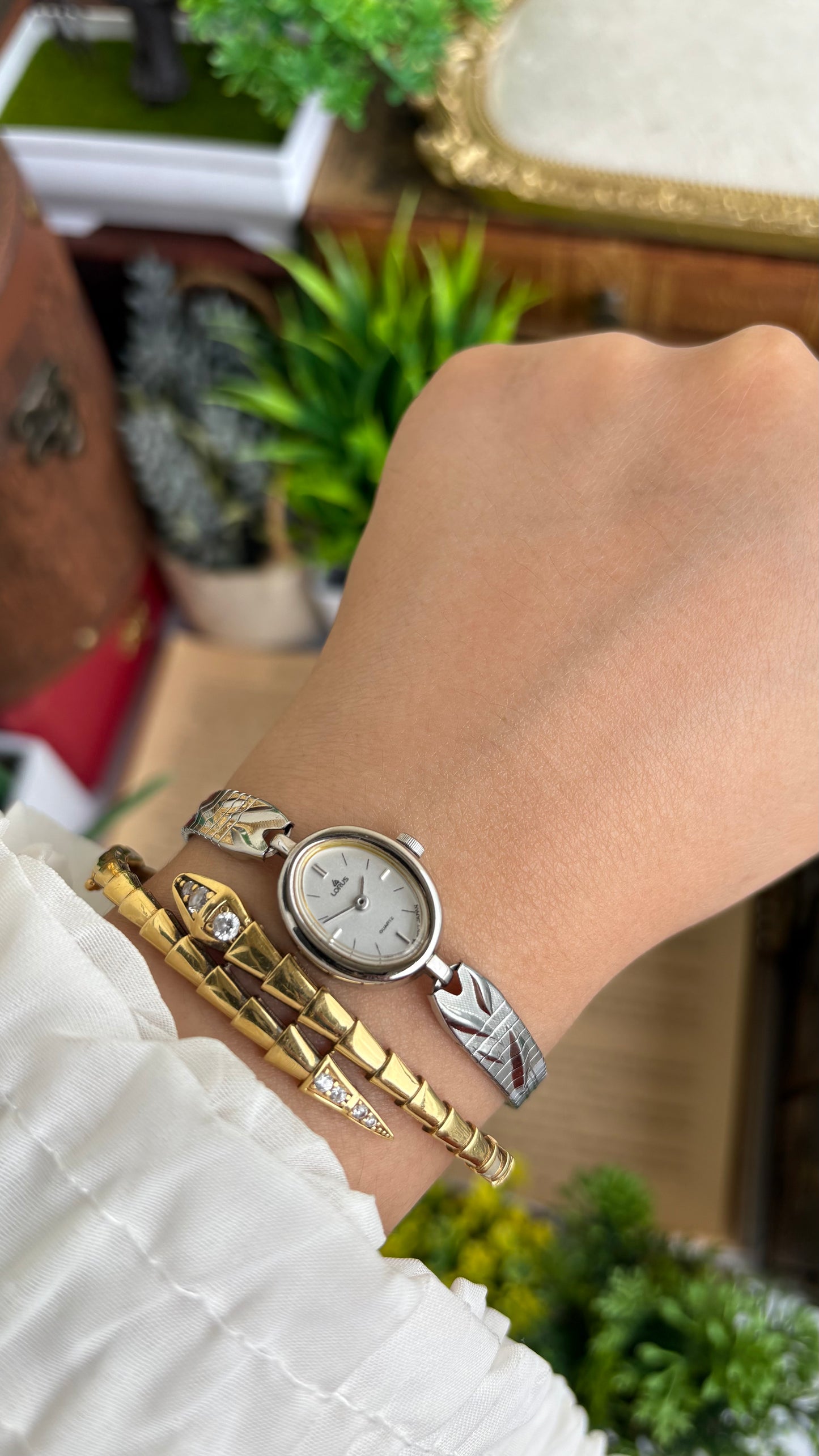 Vintage Lorus by Seiko Watch in Silver Tone Oval Dial