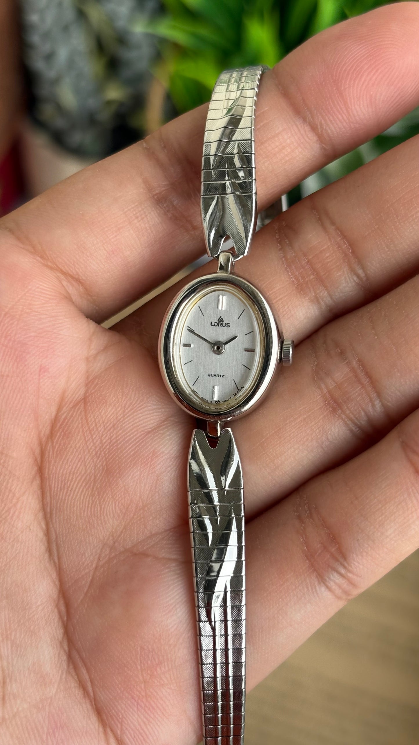 Vintage Lorus by Seiko Watch in Silver Tone Oval Dial