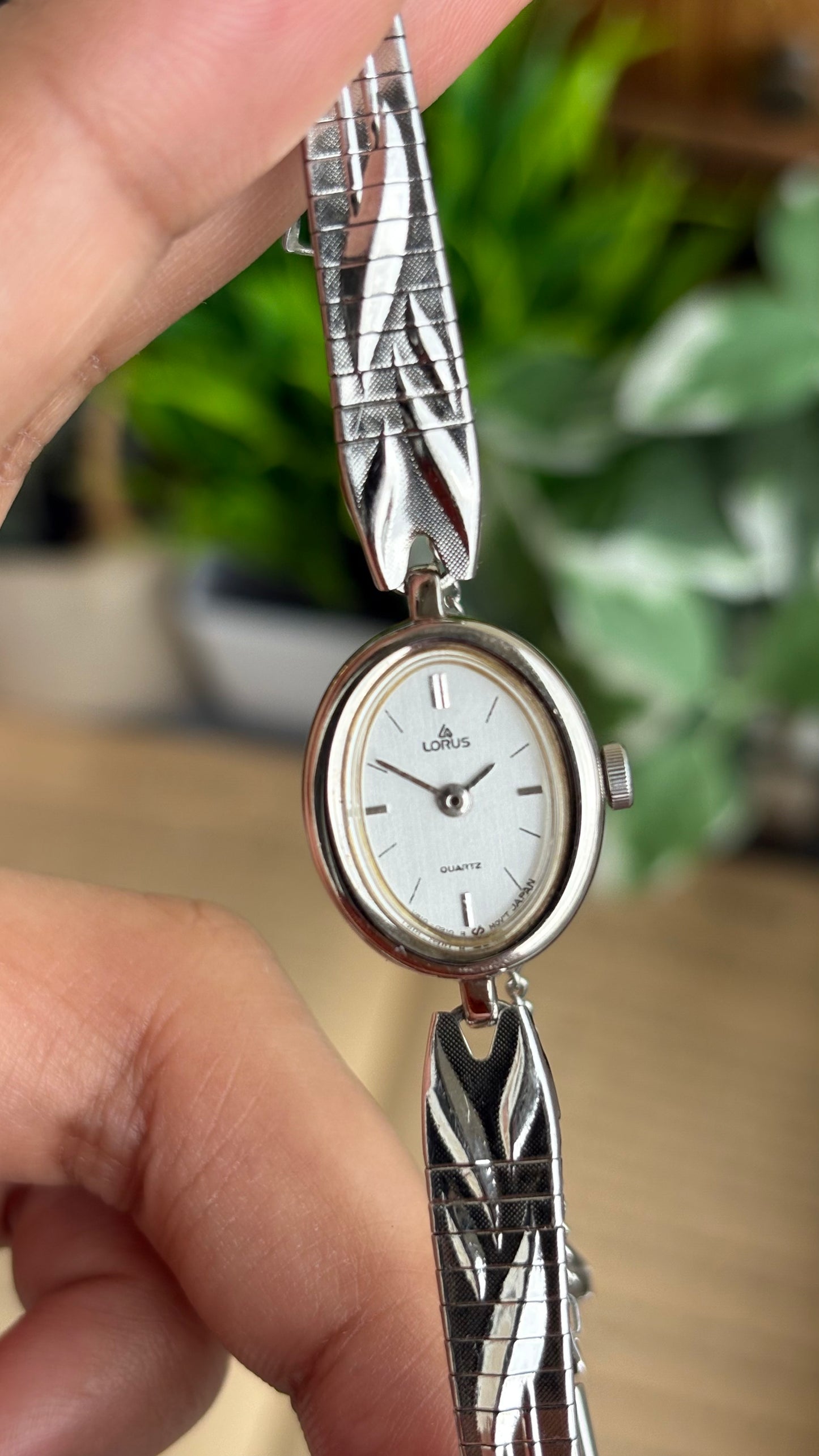 Vintage Lorus by Seiko Watch in Silver Tone Oval Dial