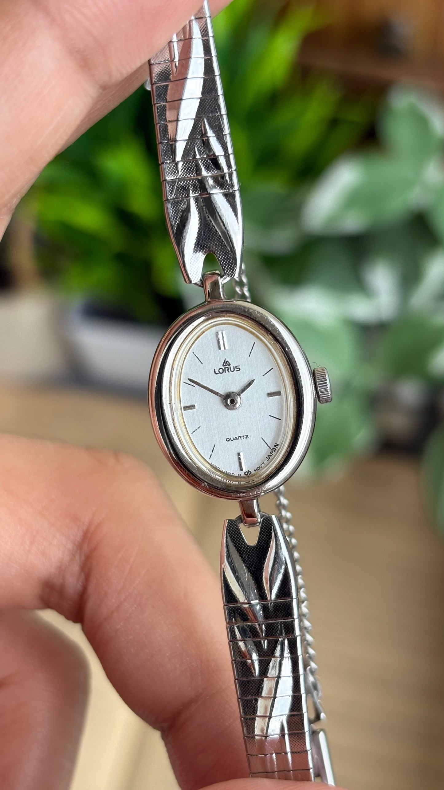 Vintage Lorus by Seiko Watch in Silver Tone Oval Dial