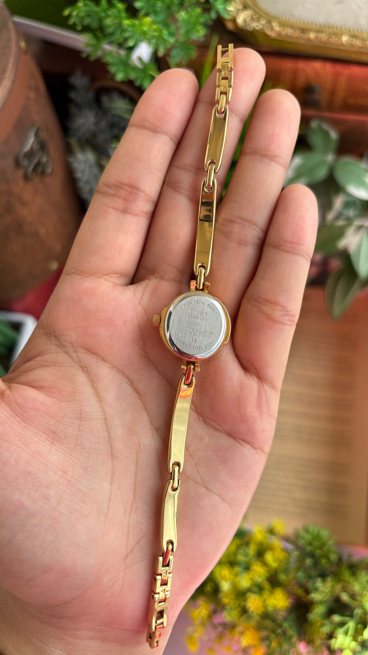 Extremely Rare Vintage Dainty Timex Essentials Watch in Gold Tone