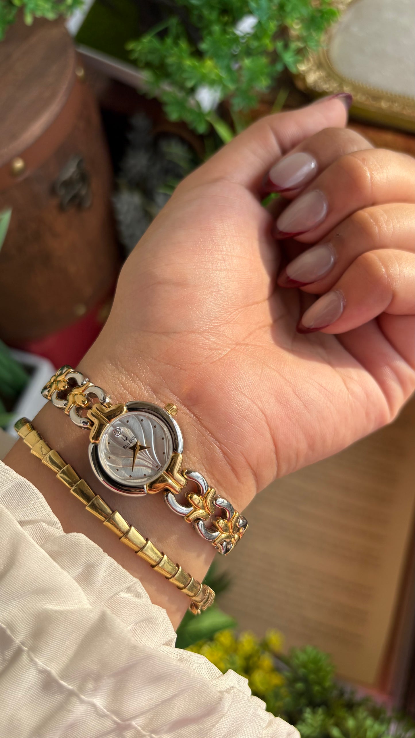 Extremely Rare Vintage Bulova Watch in Two-Tone Beach-Inspired Design