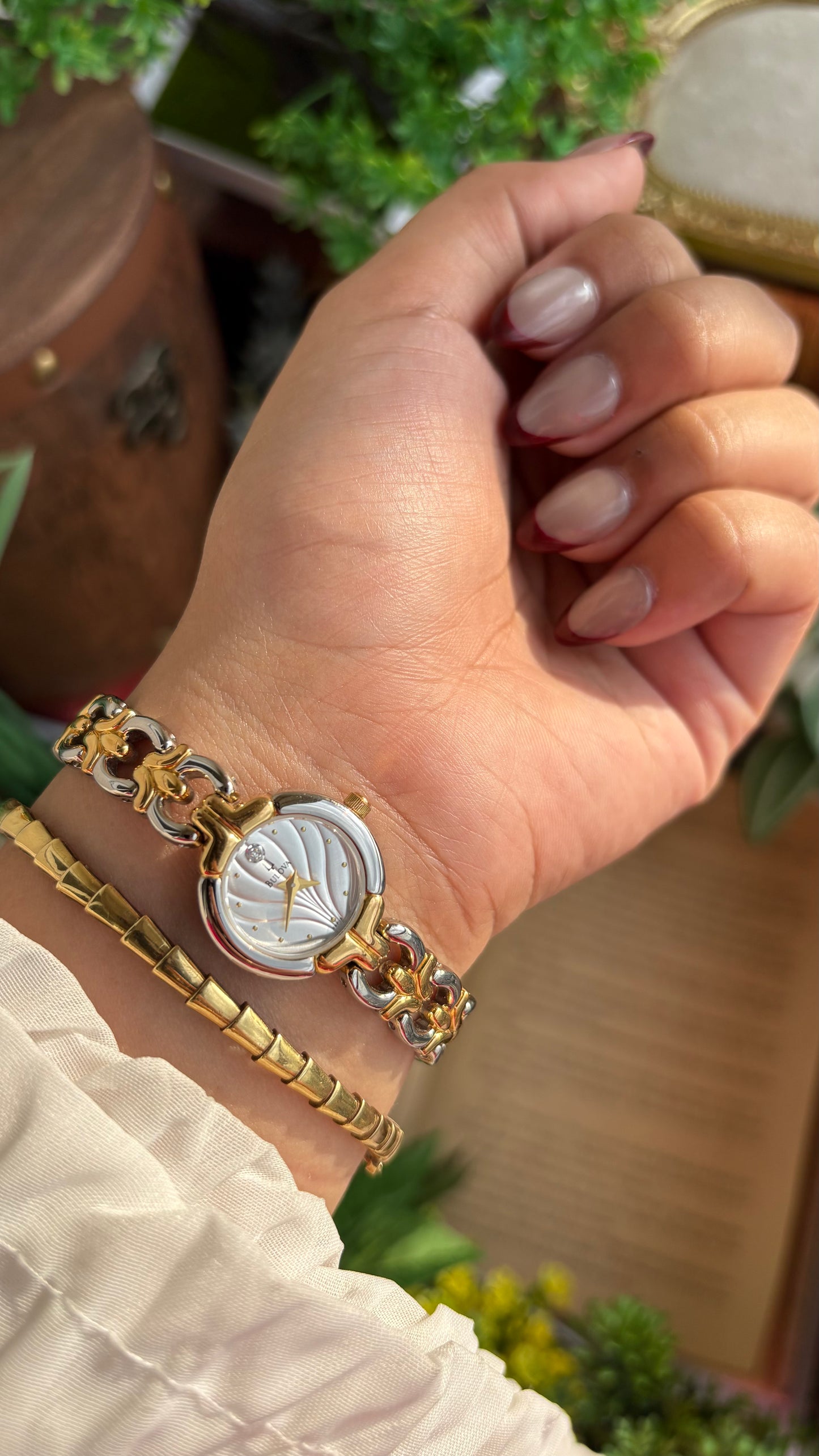 Extremely Rare Vintage Bulova Watch in Two-Tone Beach-Inspired Design