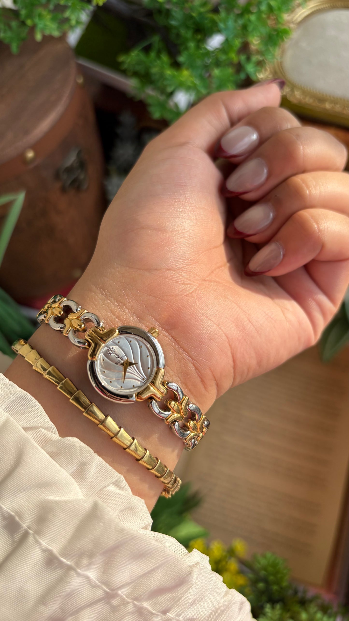 Extremely Rare Vintage Bulova Watch in Two-Tone Beach-Inspired Design