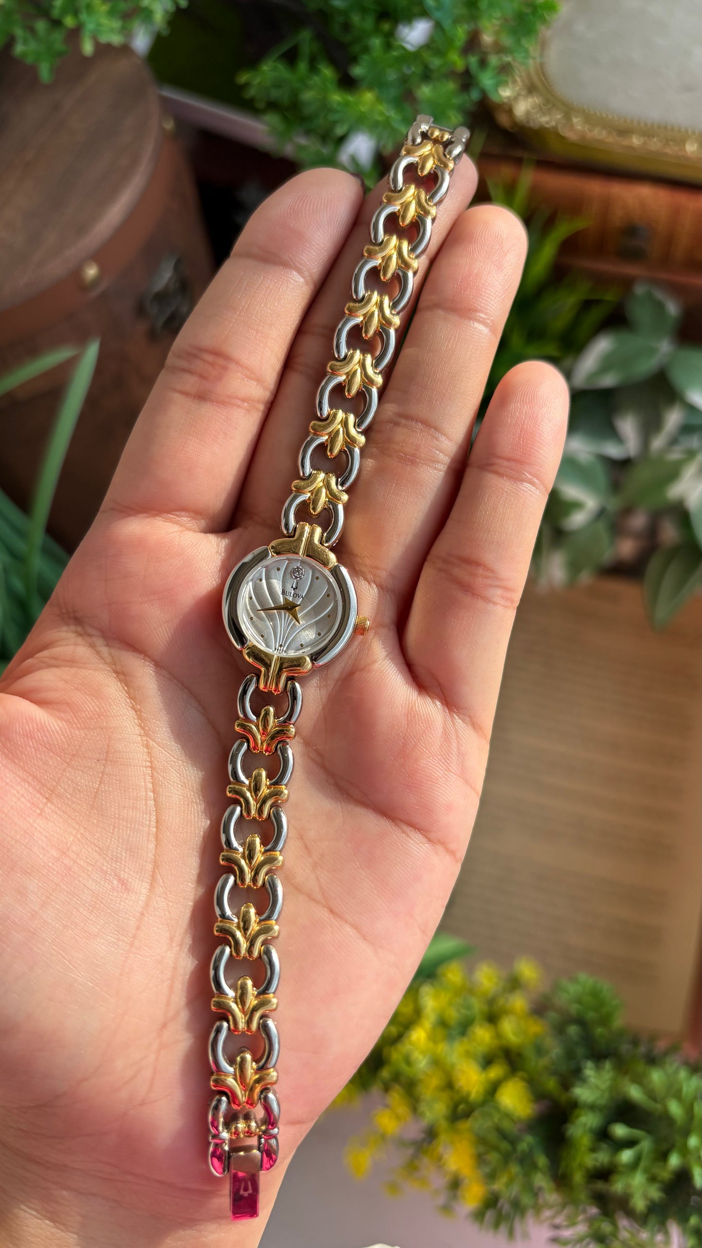 Extremely Rare Vintage Bulova Watch in Two-Tone Beach-Inspired Design