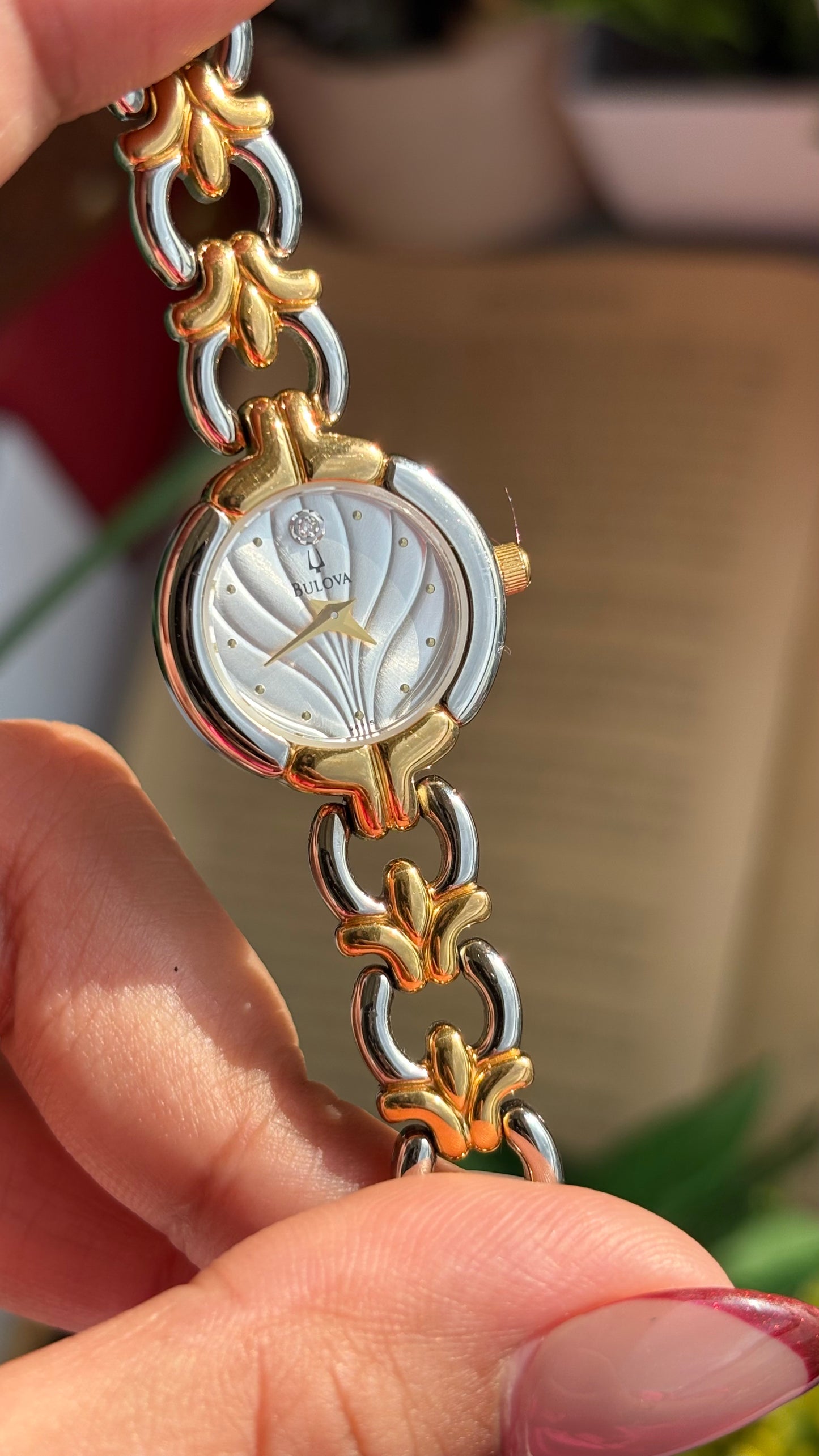 Extremely Rare Vintage Bulova Watch in Two-Tone Beach-Inspired Design