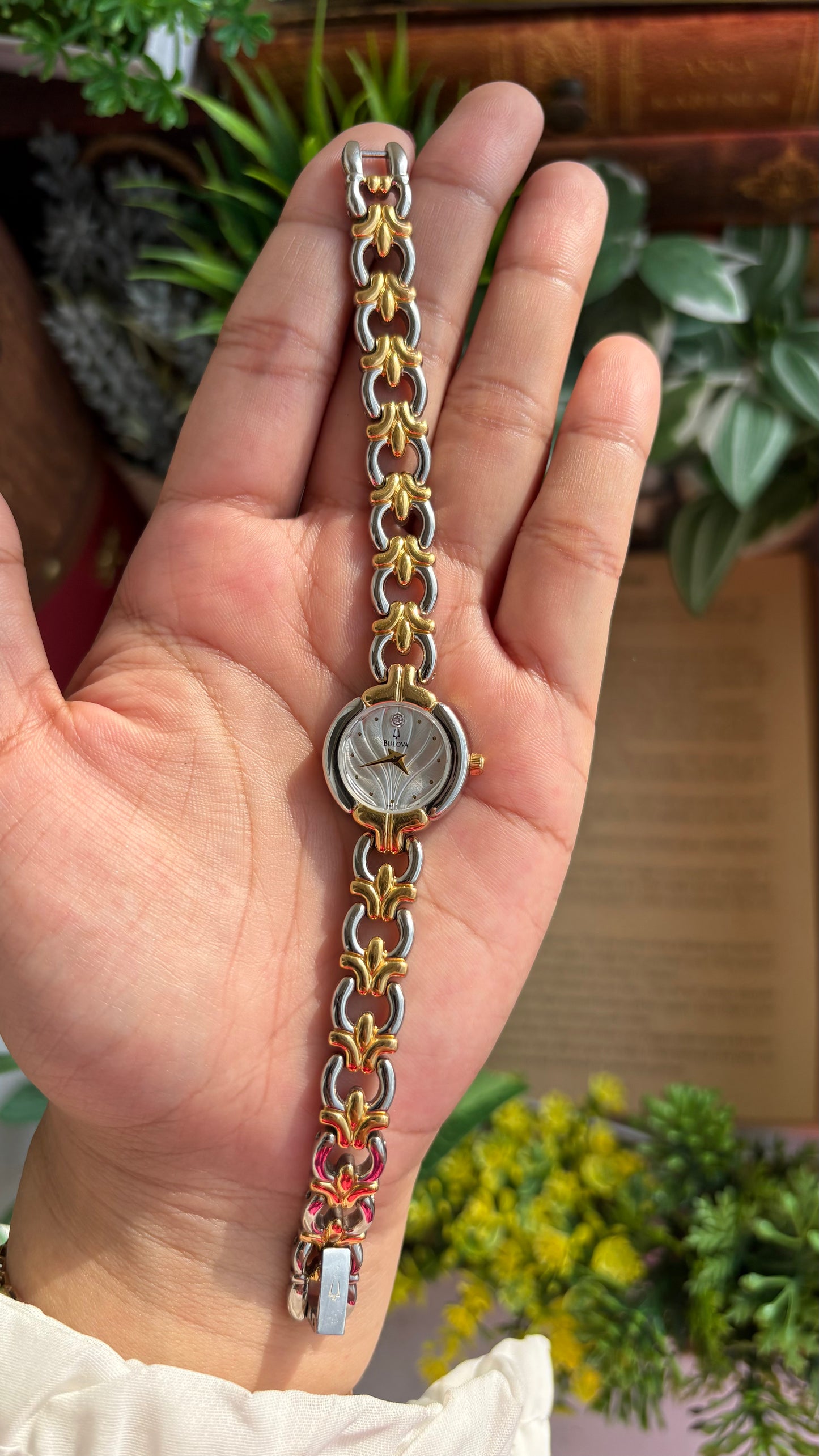 Extremely Rare Vintage Bulova Watch in Two-Tone Beach-Inspired Design