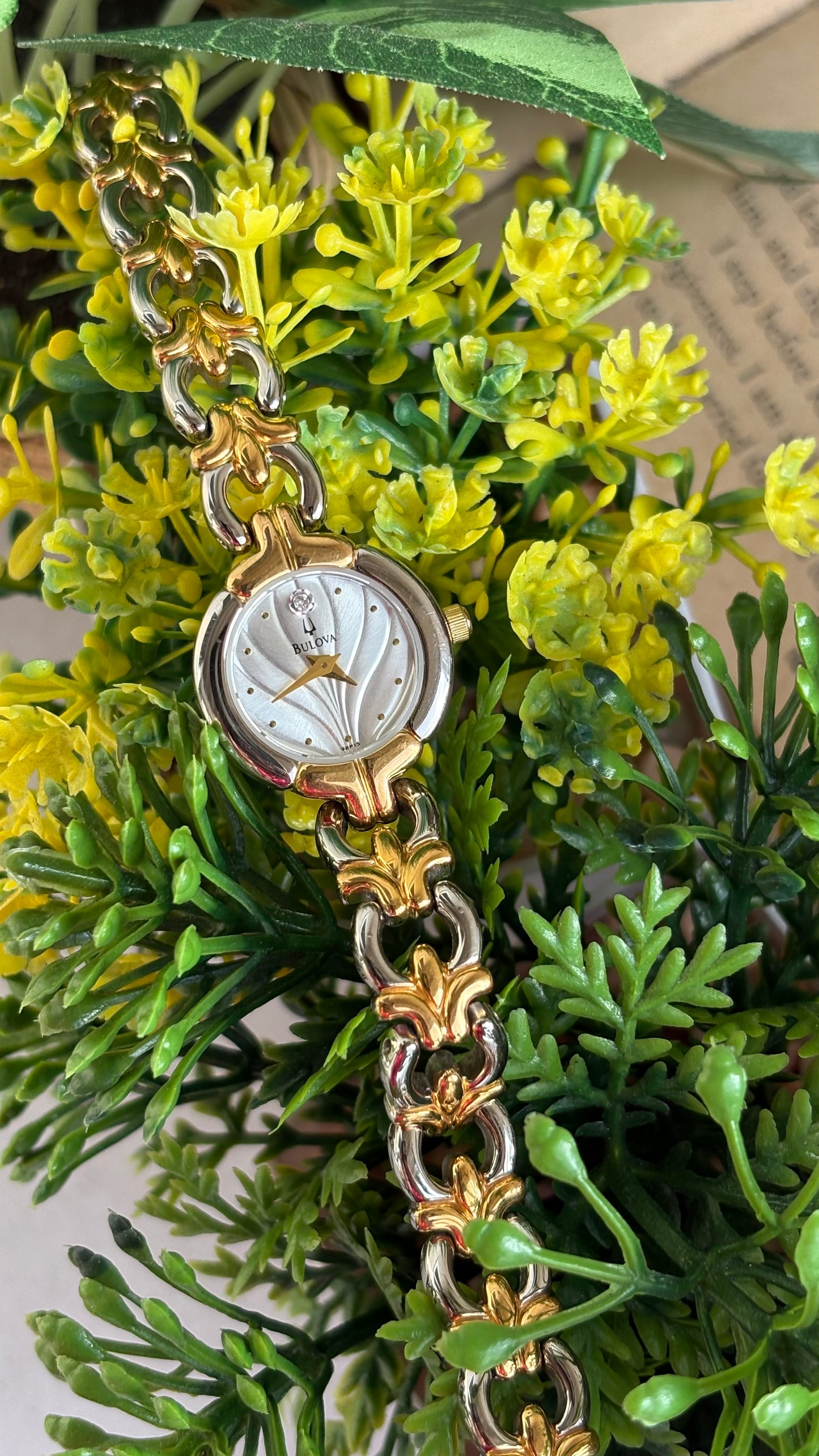 Extremely Rare Vintage Bulova Watch in Two-Tone Beach-Inspired Design