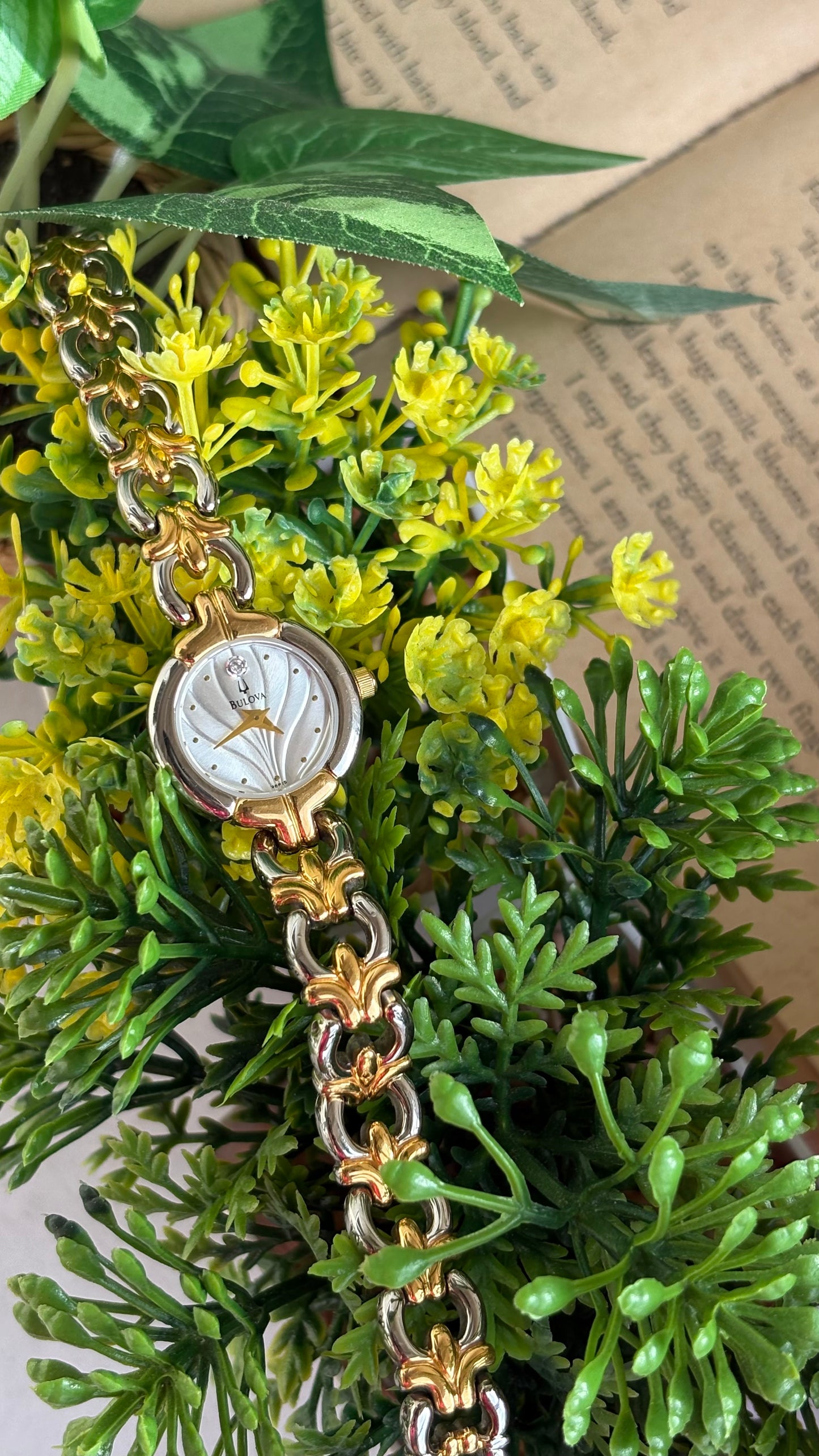 Extremely Rare Vintage Bulova Watch in Two-Tone Beach-Inspired Design