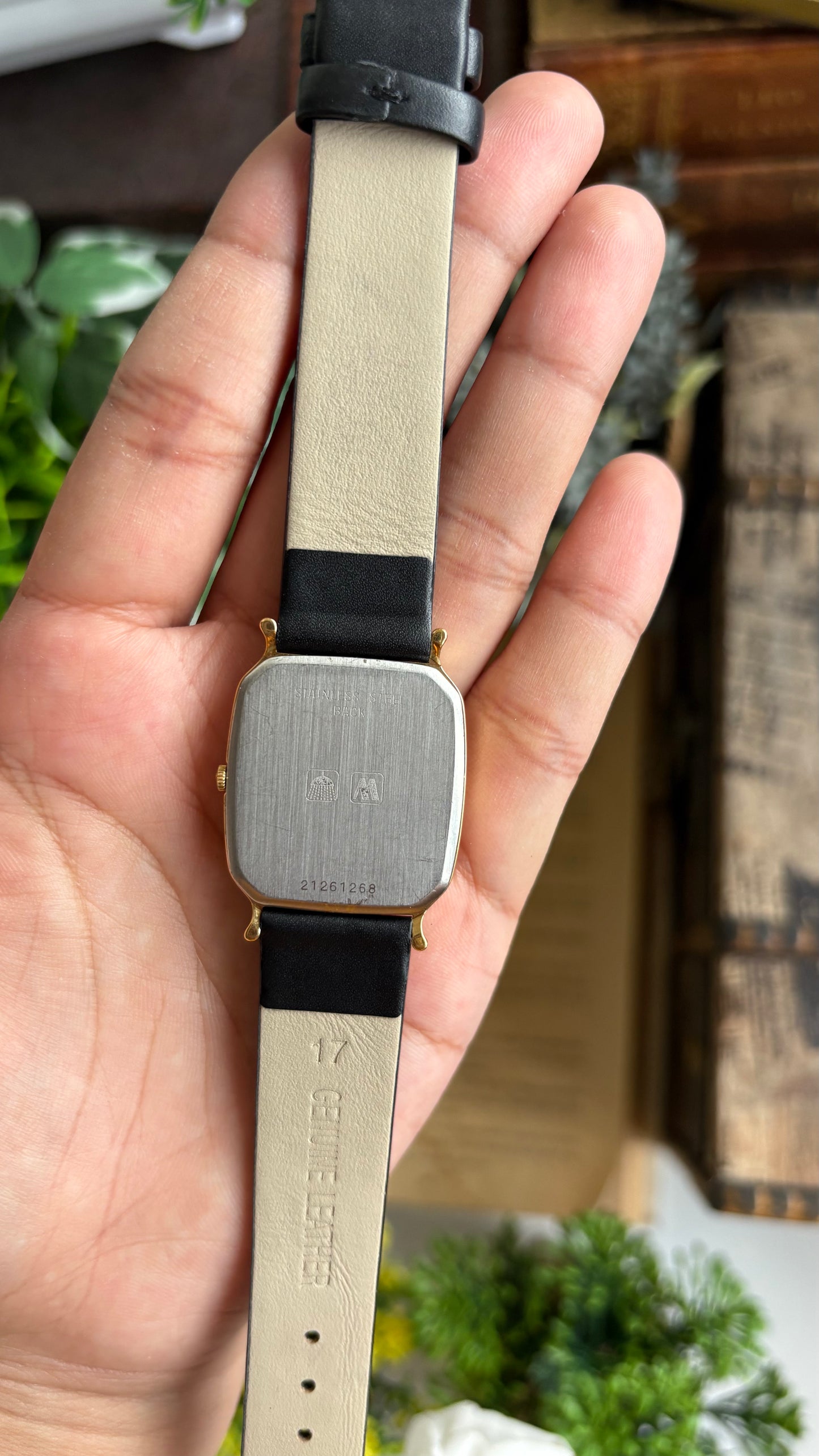 Vintage Longines Men’s Tank Watch in Black Leather Strap