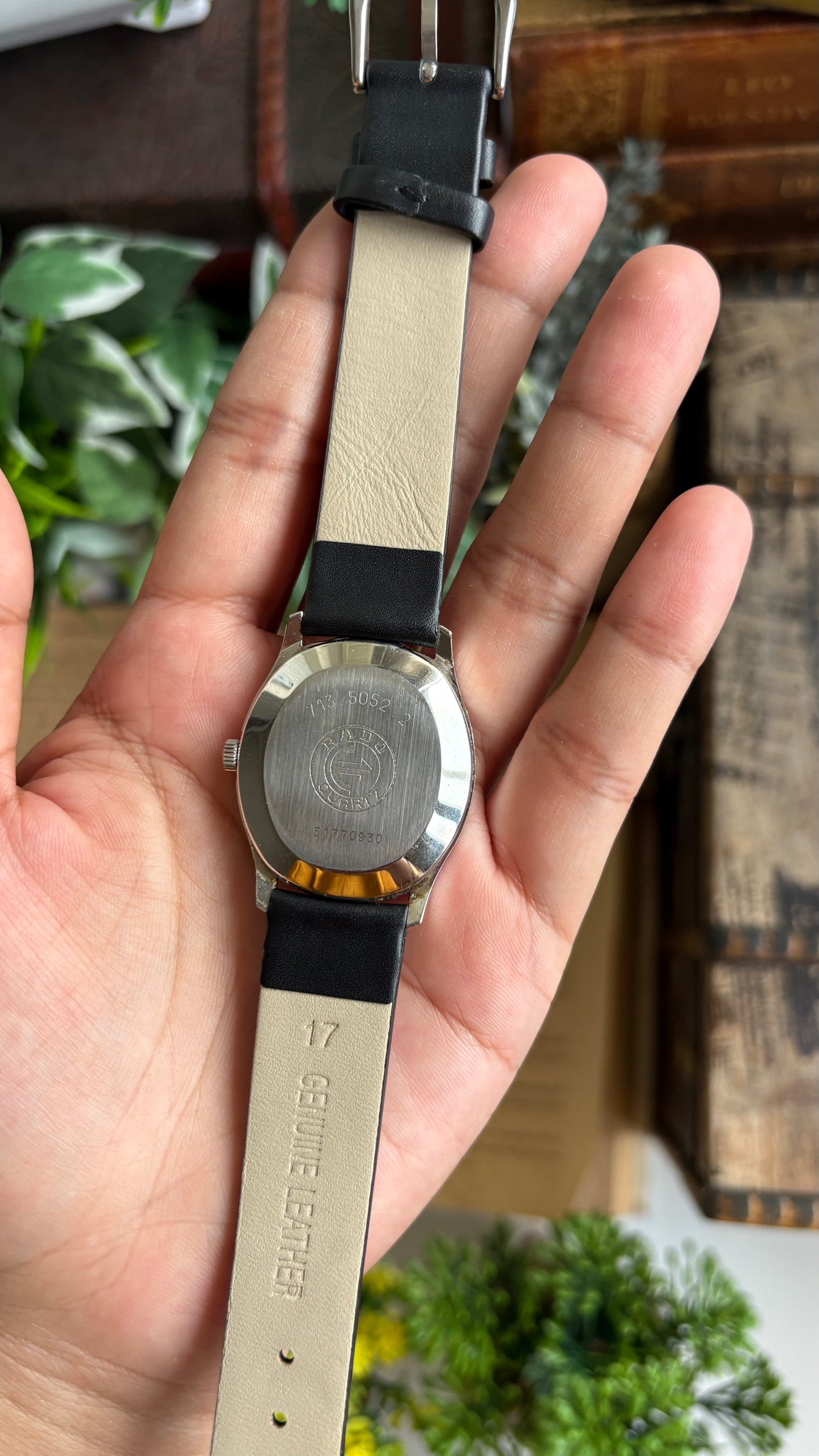 Vintage RADO Men’s Tank Watch in Black Leather Strap