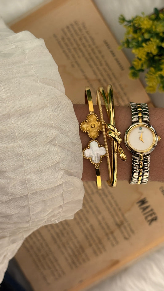 Rare Vintage Vis a Vis Watch in Two-Tone Quartz