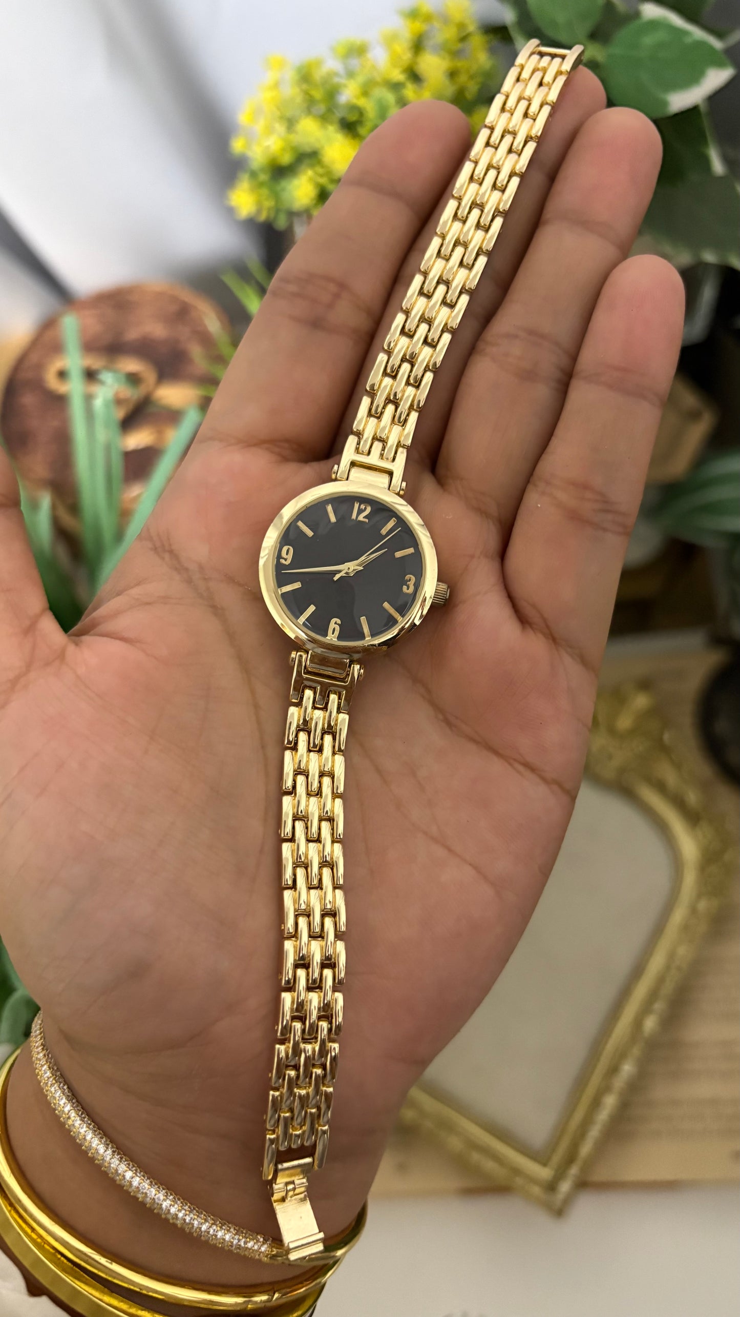 Vintage FMD by Fossil Watch in Gold Tone Black Dial