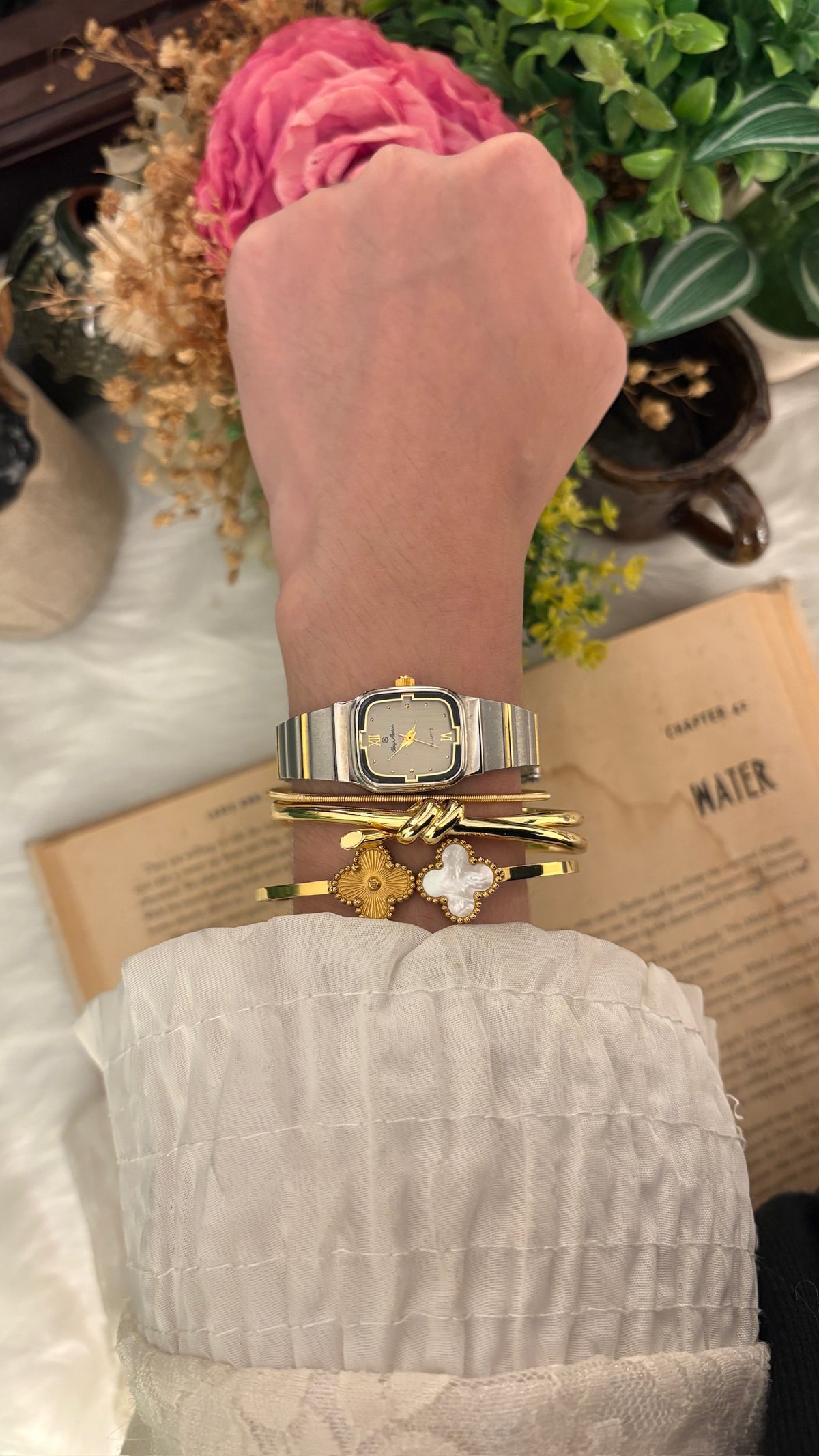 Vintage Mavy Maison Tank Watch in Two-Tone Quartz