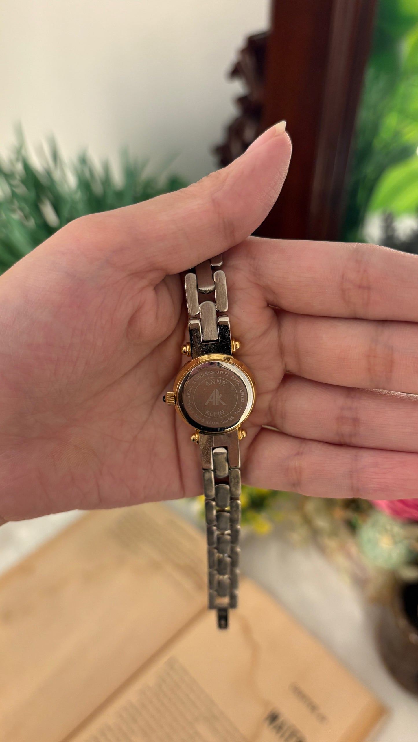 Rare Vintage Anne Klein Mother of Pearl Dial Watch in Two-Tone Quartz