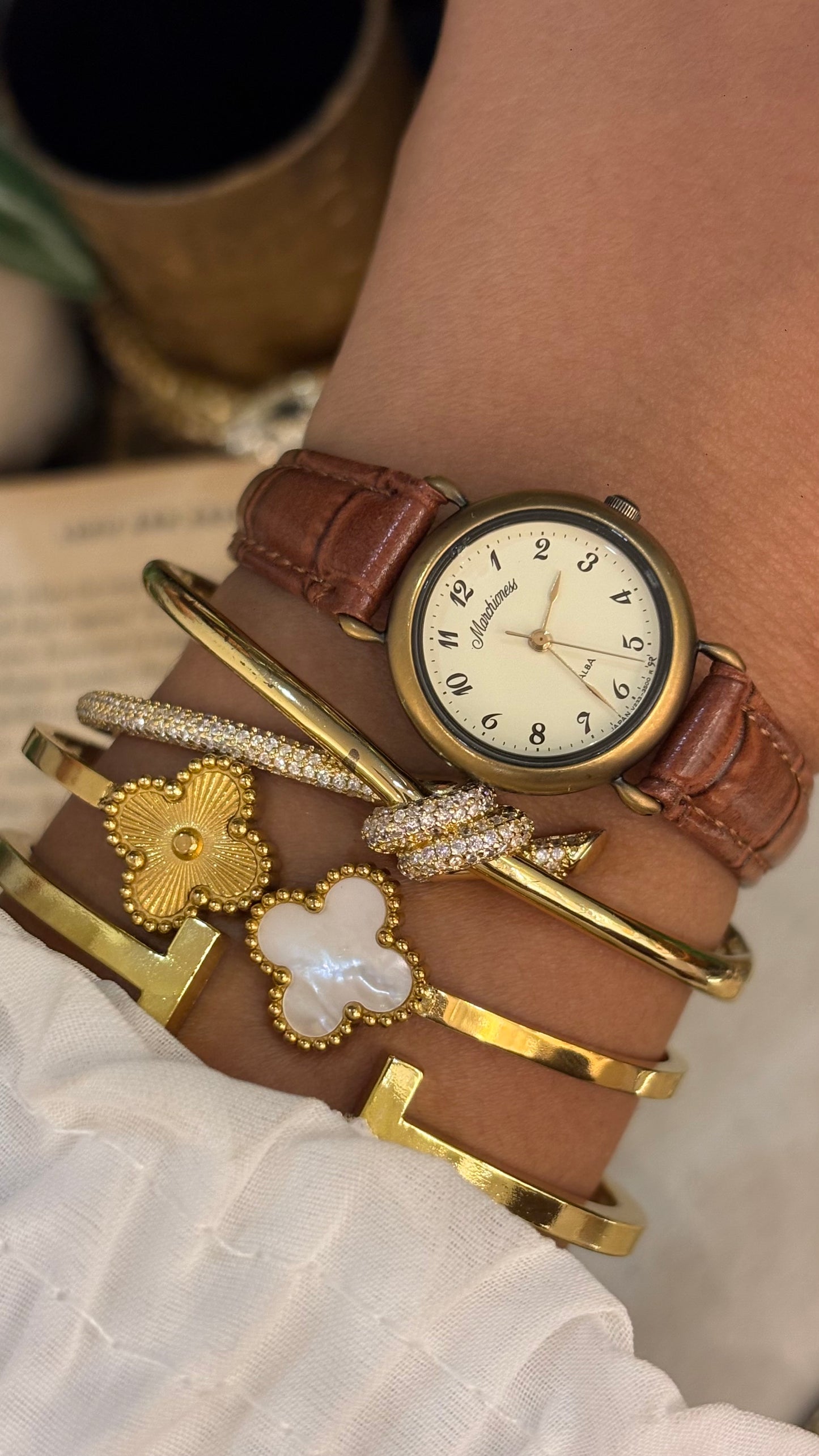 Vintage Marchioness Alba by Seiko Watch in Brown Leather Straps