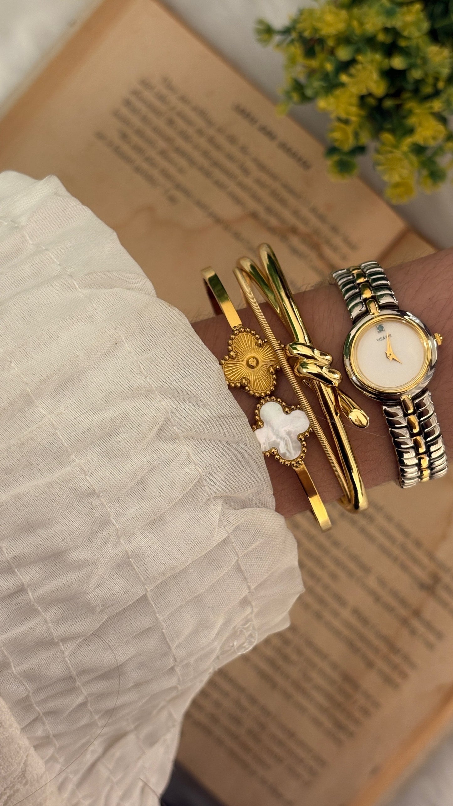 Rare Vintage Vis a Vis Watch in Two-Tone Quartz