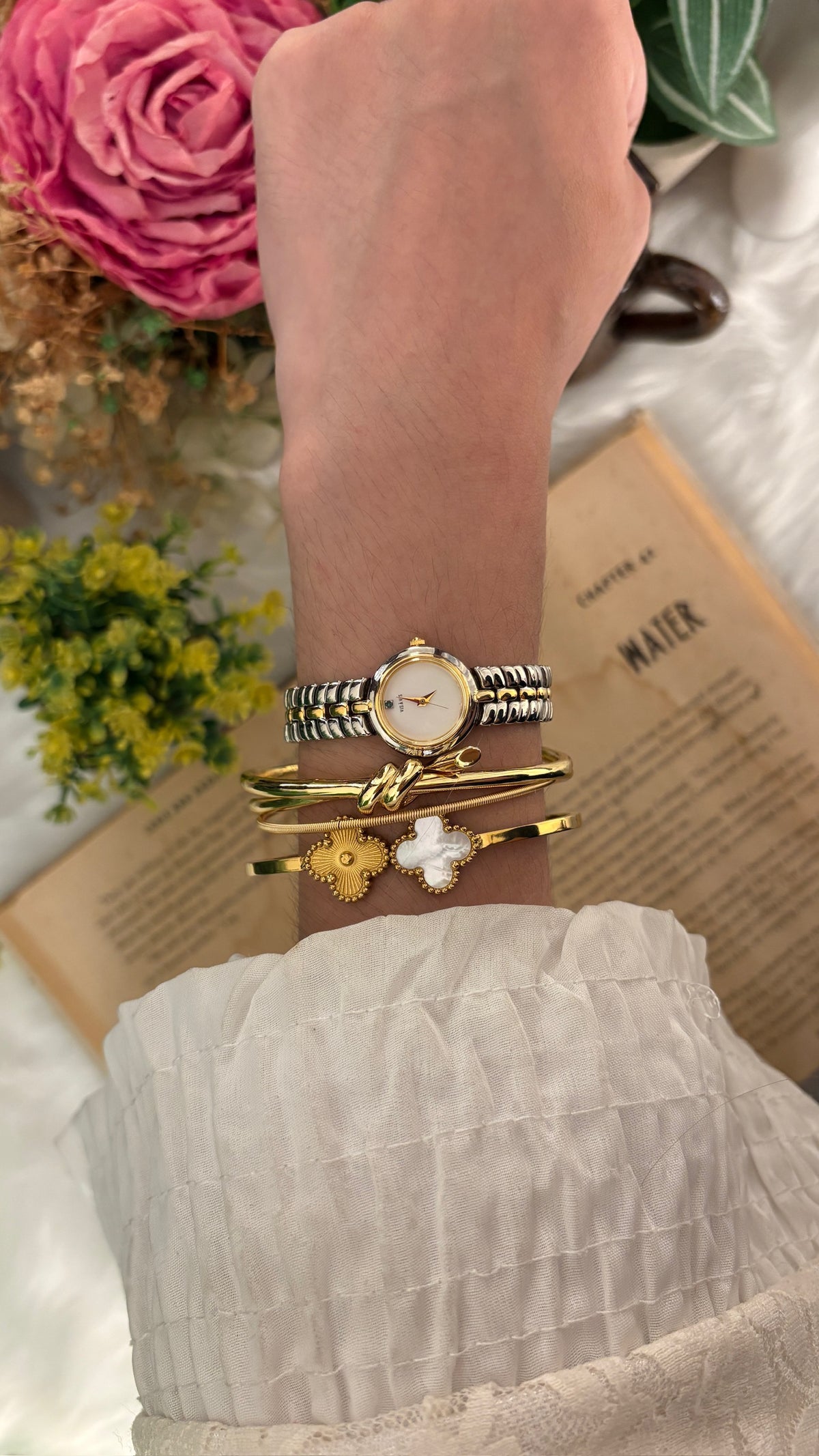Rare Vintage Vis a Vis Watch in Two-Tone Quartz