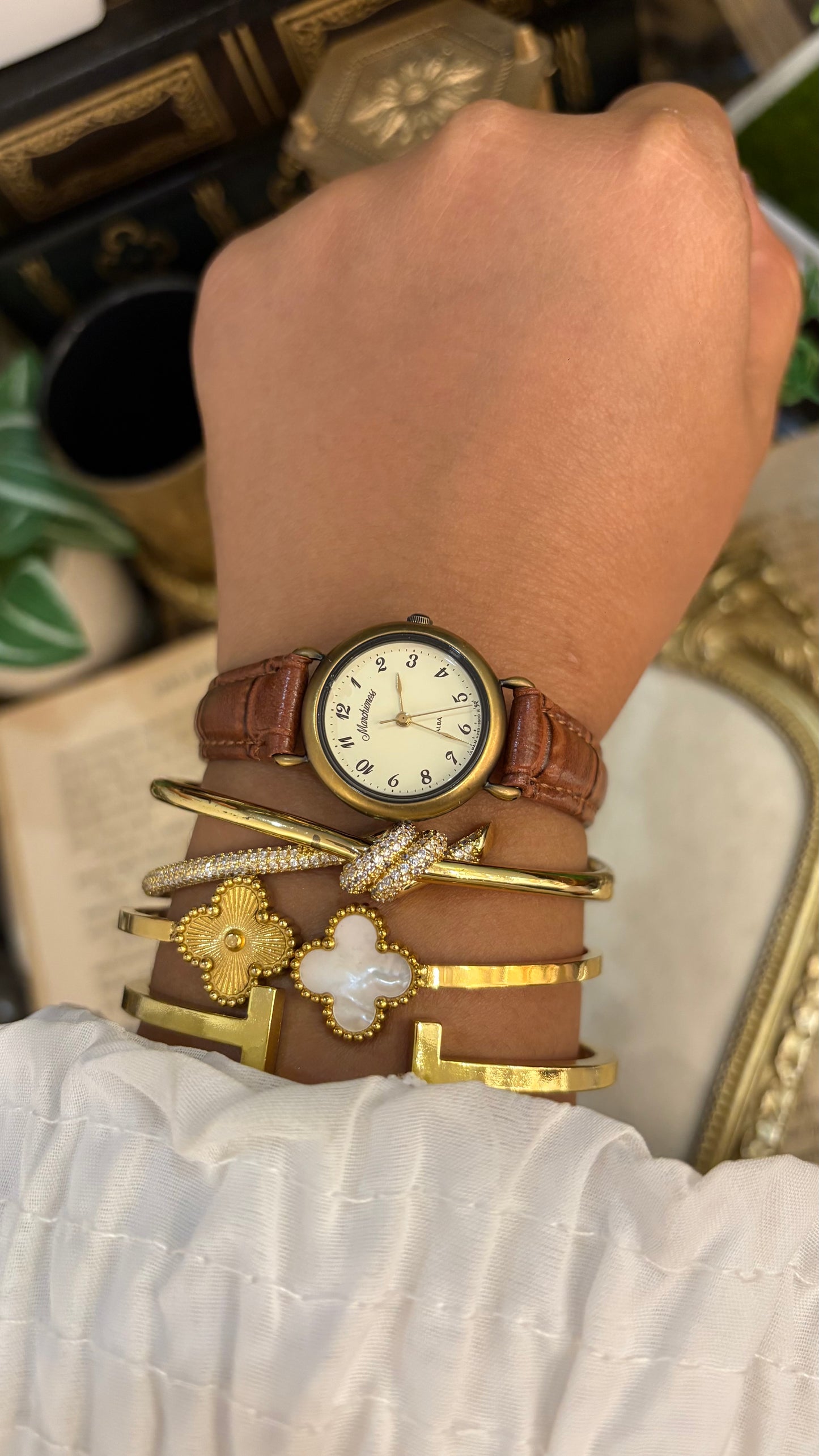 Vintage Marchioness Alba by Seiko Watch in Brown Leather Straps