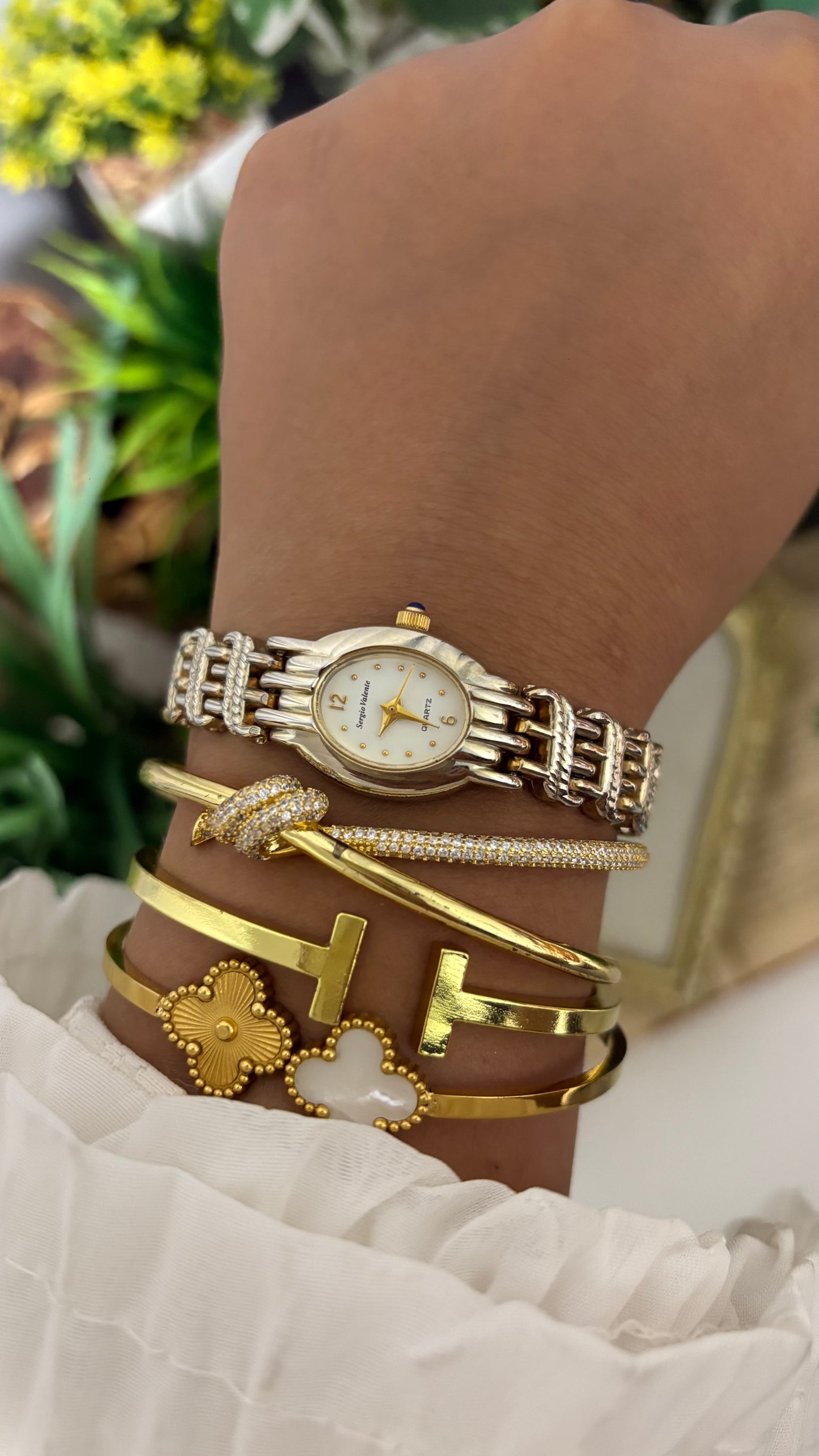 Vintage Sergio Valente Watch in Gold Tone