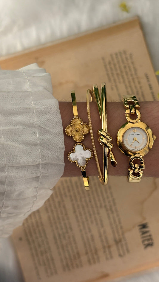 Rare Vintage Charles Jourdan Bracelet Watch in Gold Tone Quartz