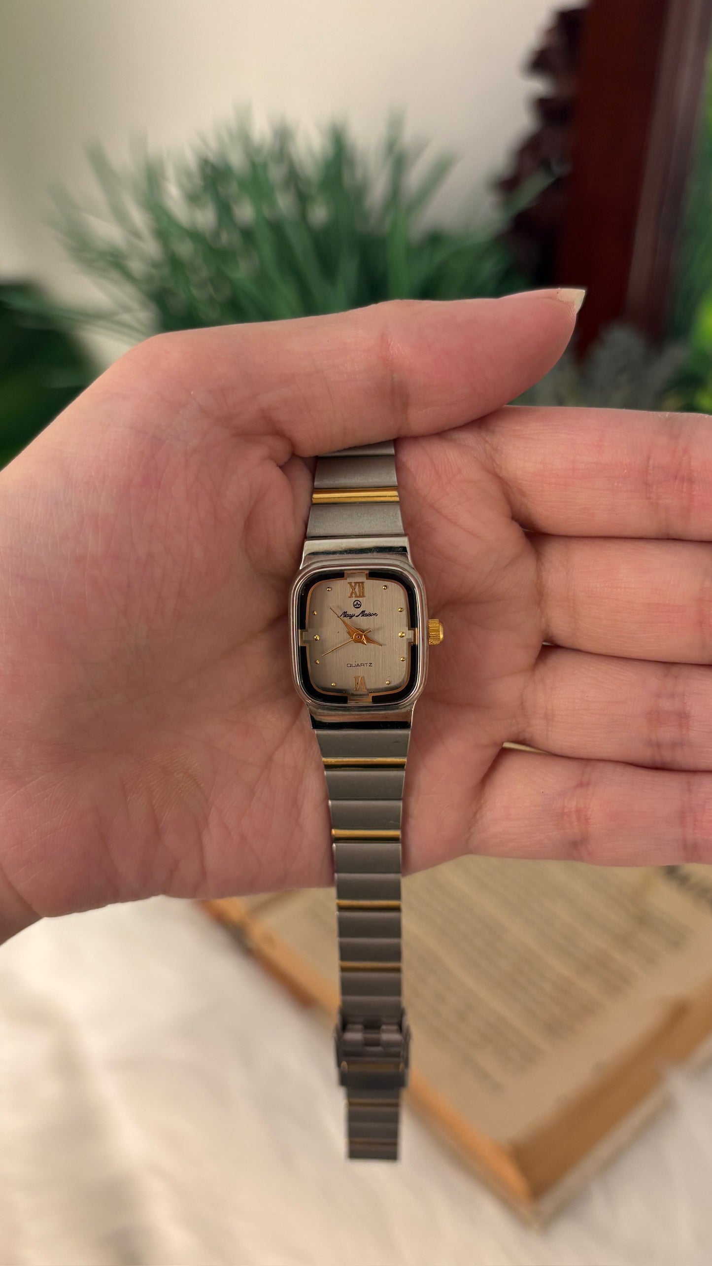 Vintage Mavy Maison Tank Watch in Two-Tone Quartz