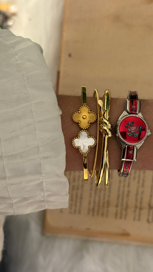 Rare Vintage Giuliane Red Peekaboo Watch in Silver Tone Quartz