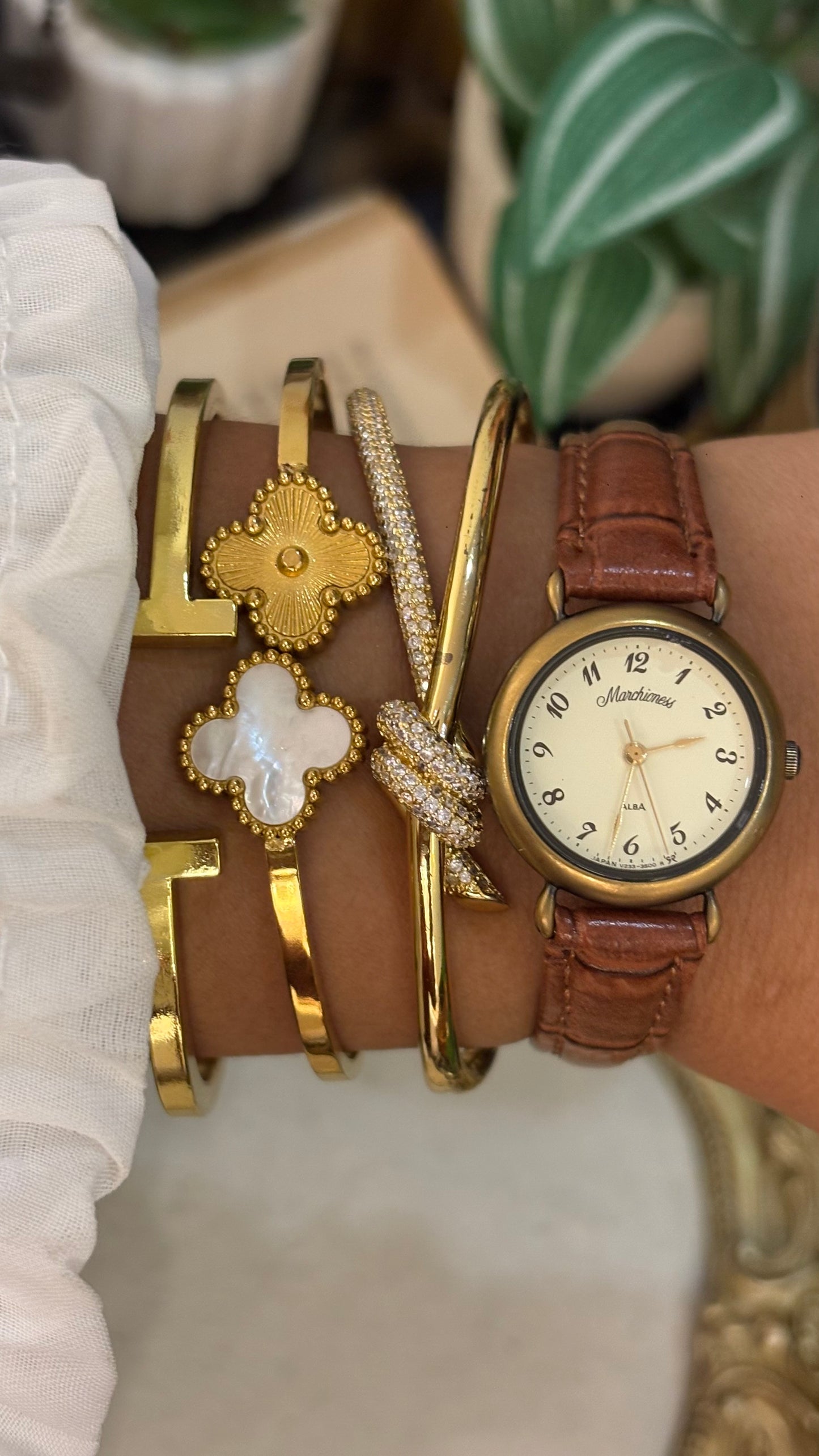 Vintage Marchioness Alba by Seiko Watch in Brown Leather Straps