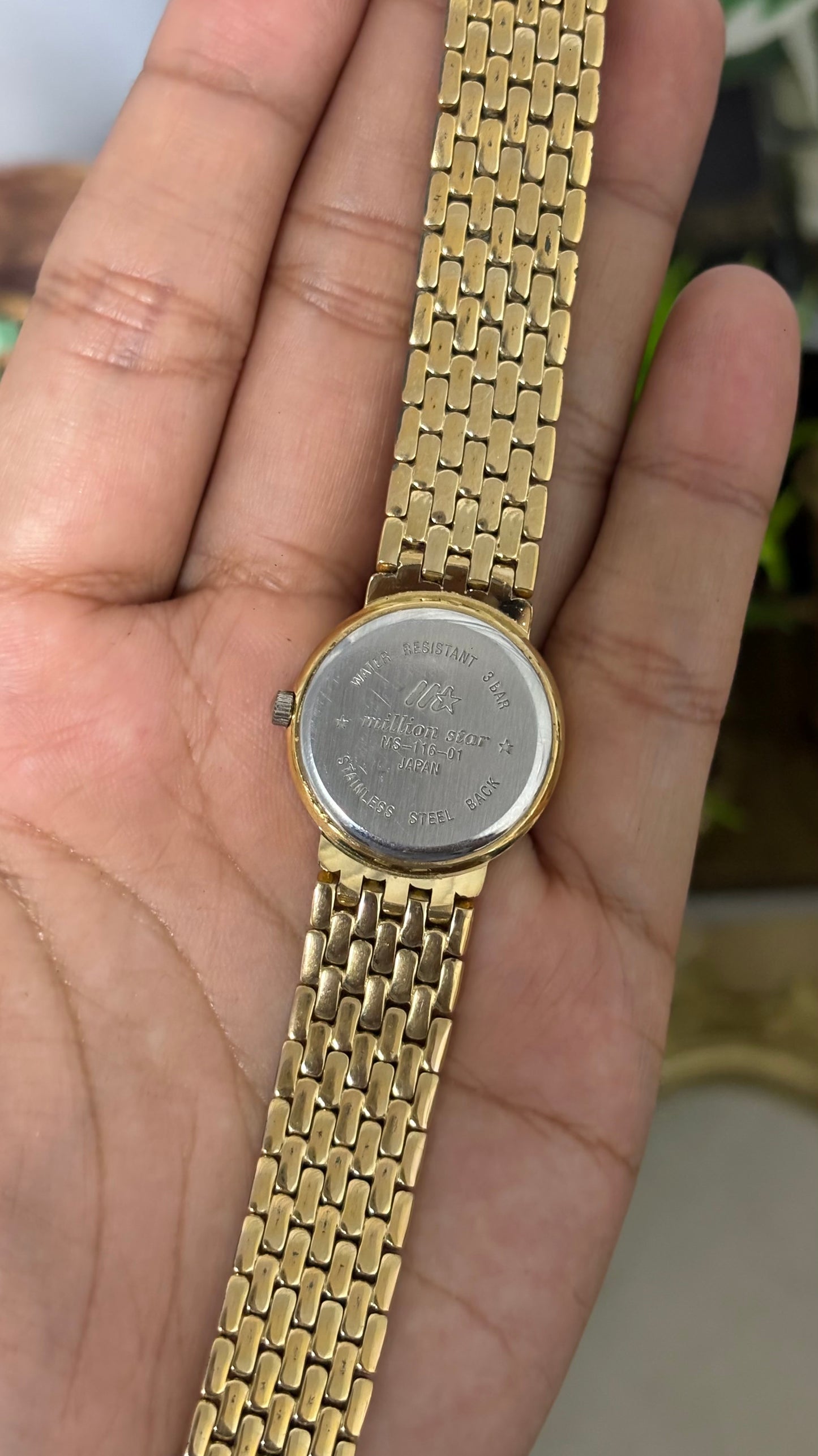 Vintage Million Star Watch in Gold Tone
