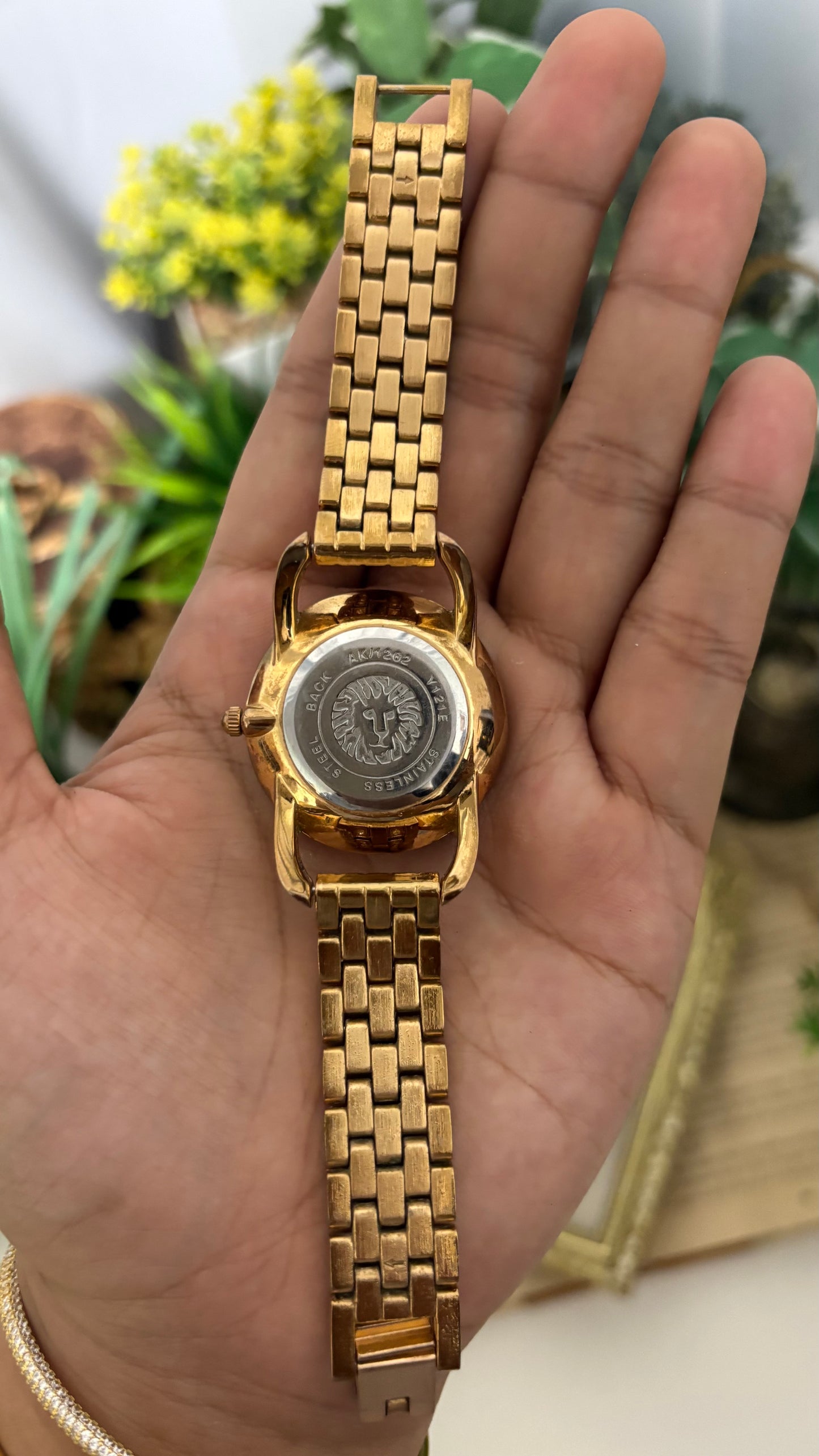Vintage Anne Klein Bejeweled Watch in Rose Gold Tone