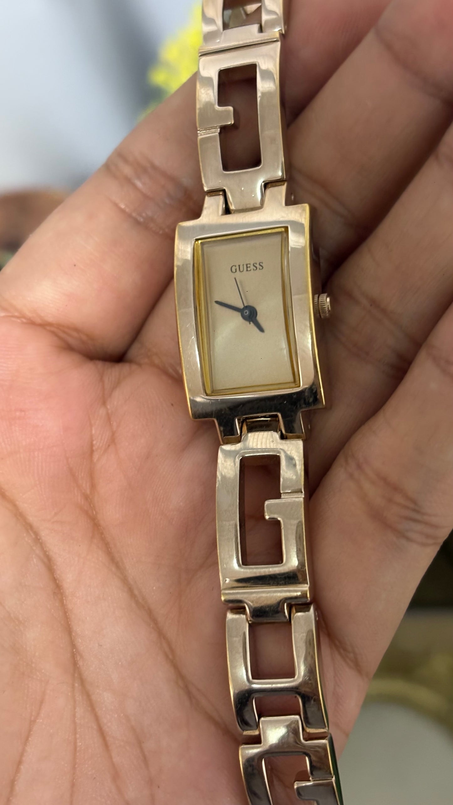 Vintage Guess Tank Watch in Gold Tone