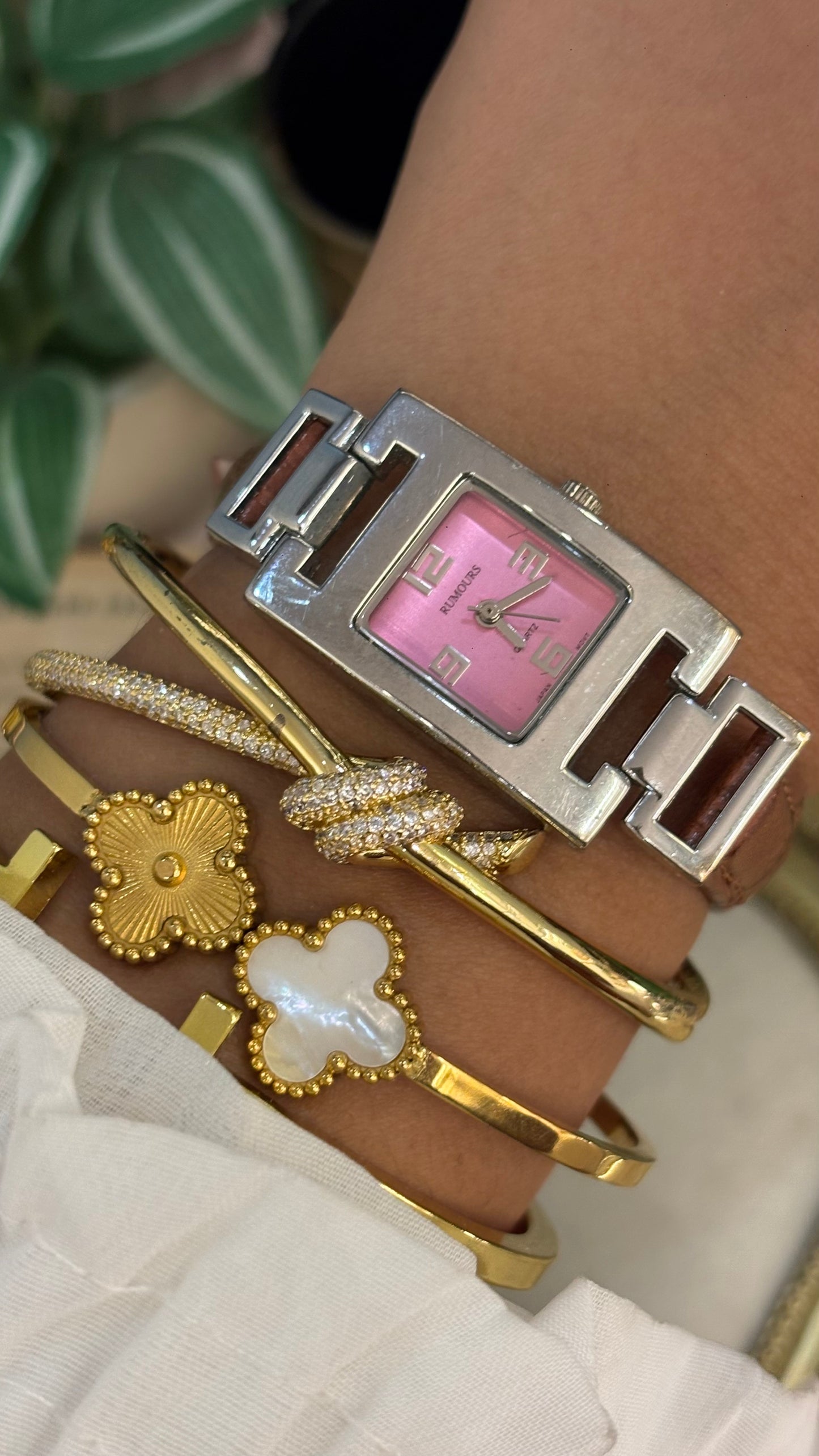 Vintage Rumours Tank Watch in Brown Leather Straps