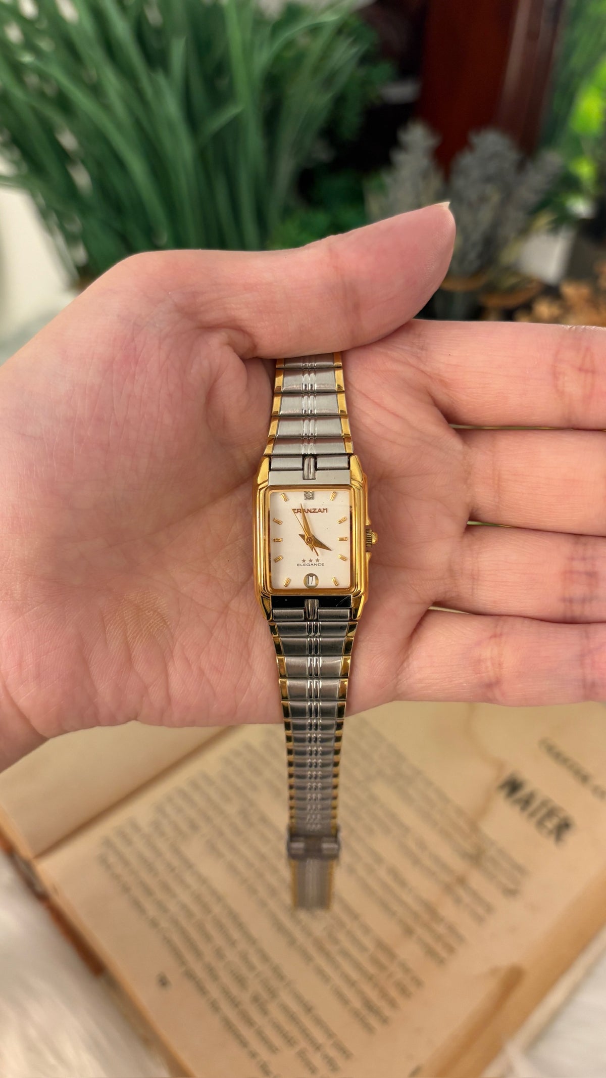 Vintage Tranzam Tank Watch in Two-Tone Quartz
