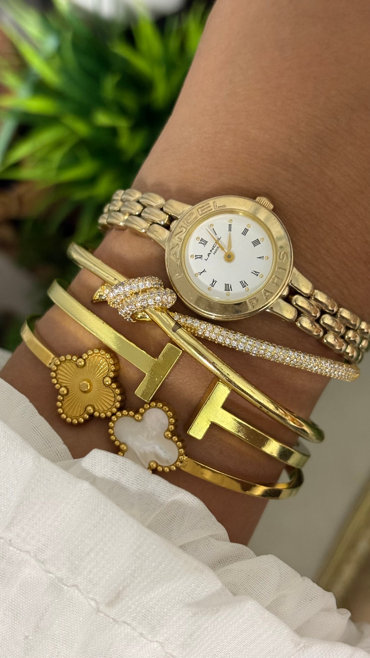 Vintage Lancel Paris Watch in Gold Tone