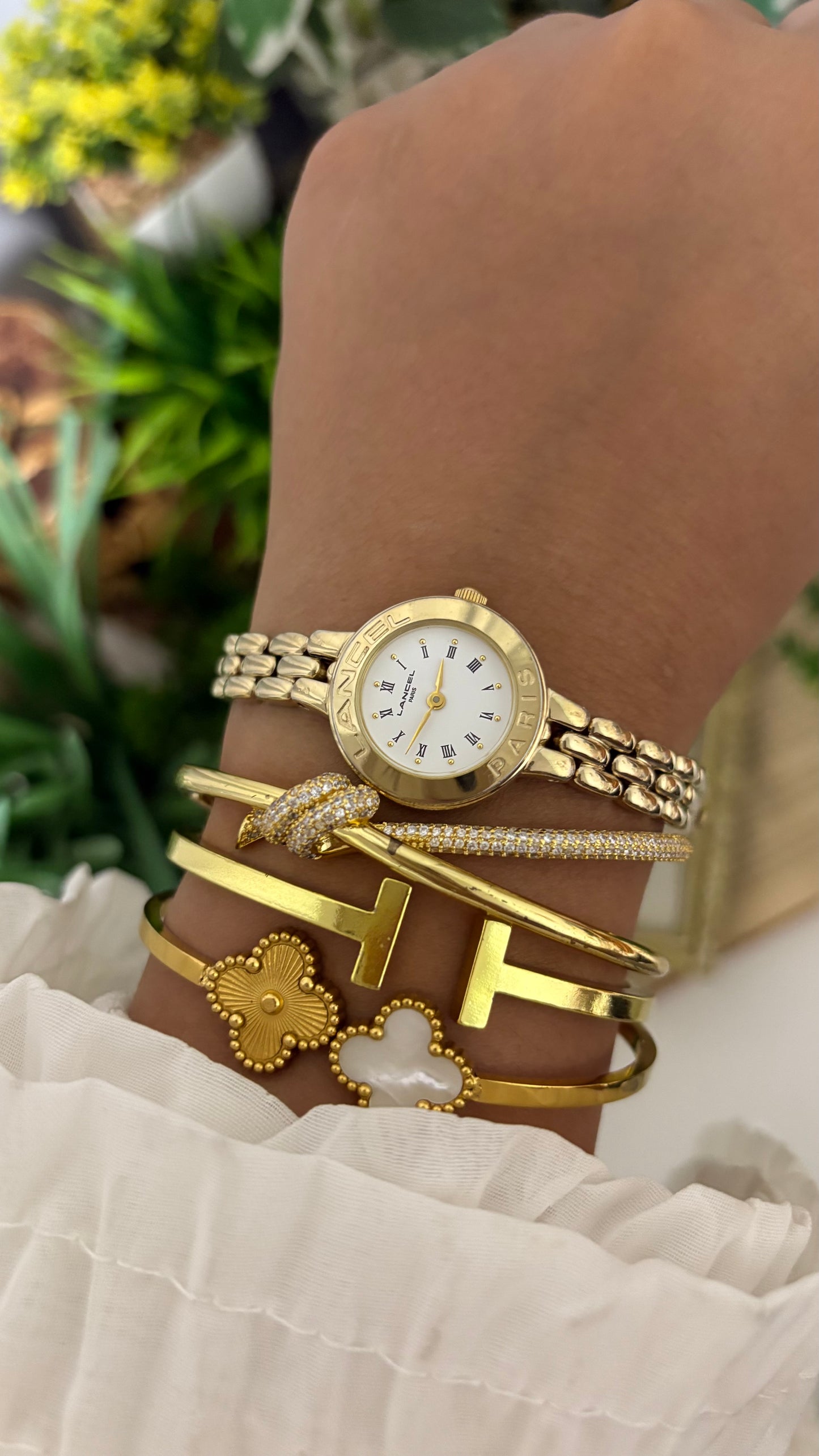 Vintage Lancel Paris Watch in Gold Tone
