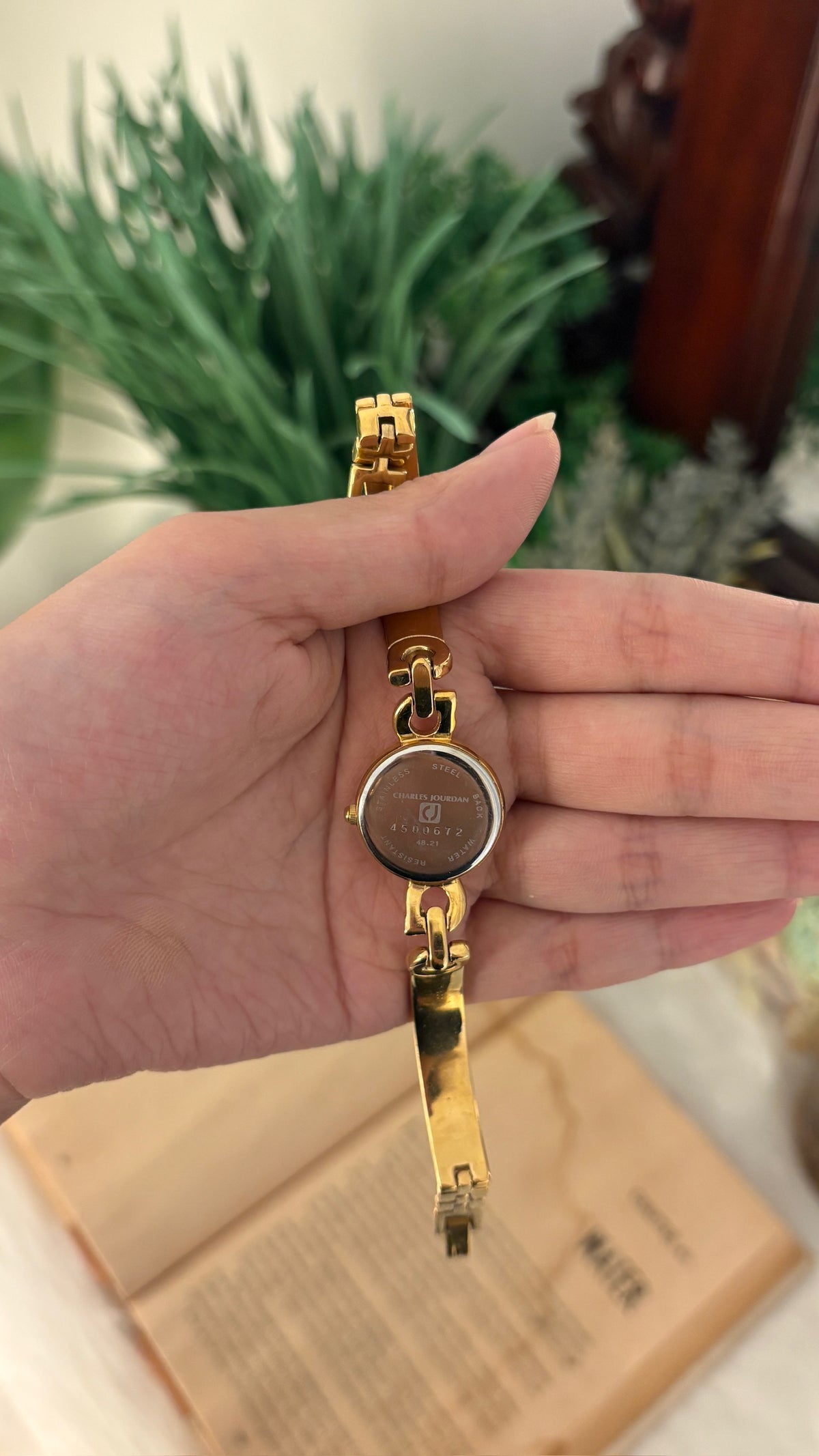 Rare Vintage Charles Jourdan Bracelet Watch in Gold Tone Quartz