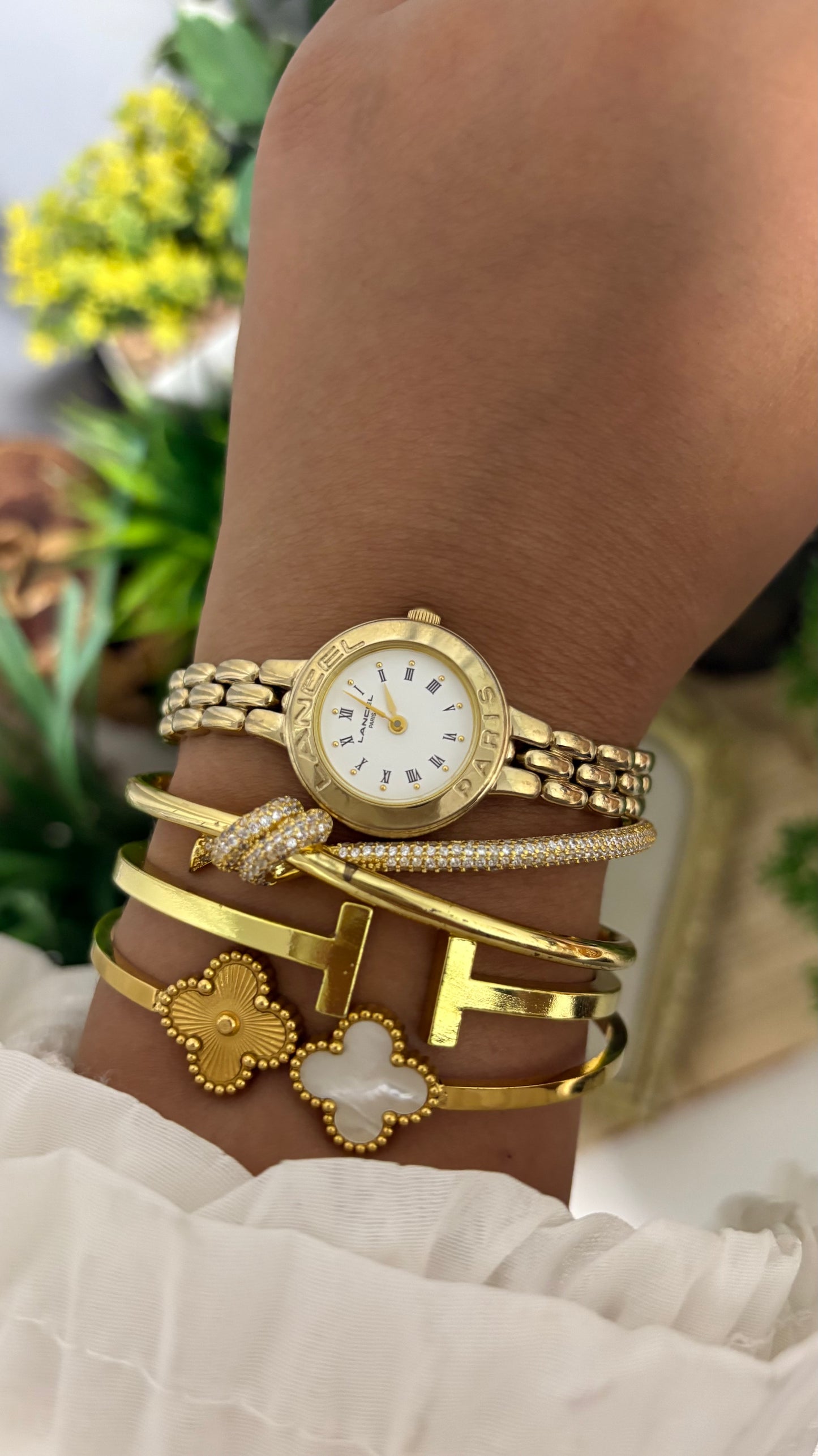 Vintage Lancel Paris Watch in Gold Tone