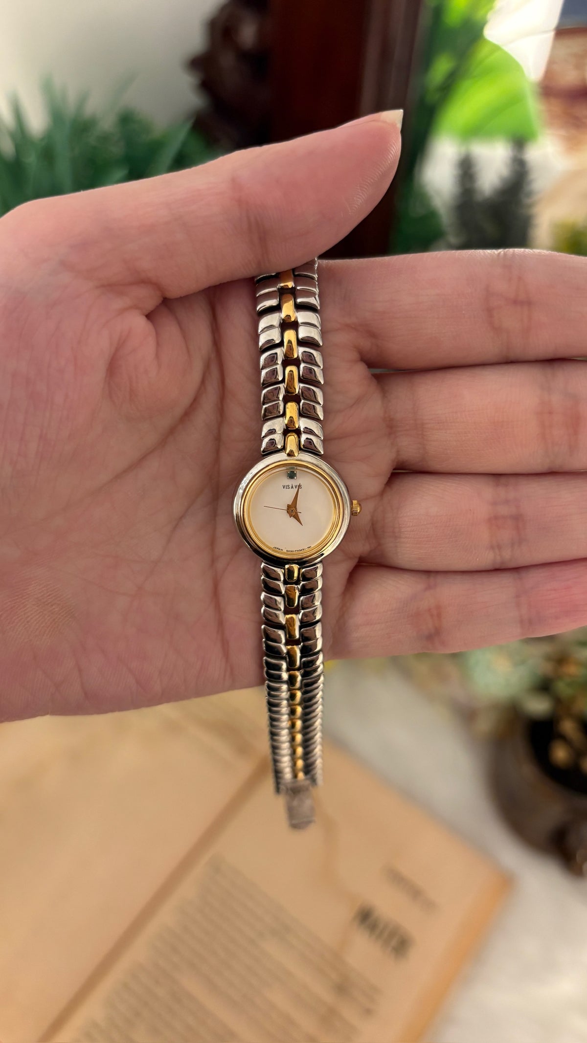 Rare Vintage Vis a Vis Watch in Two-Tone Quartz