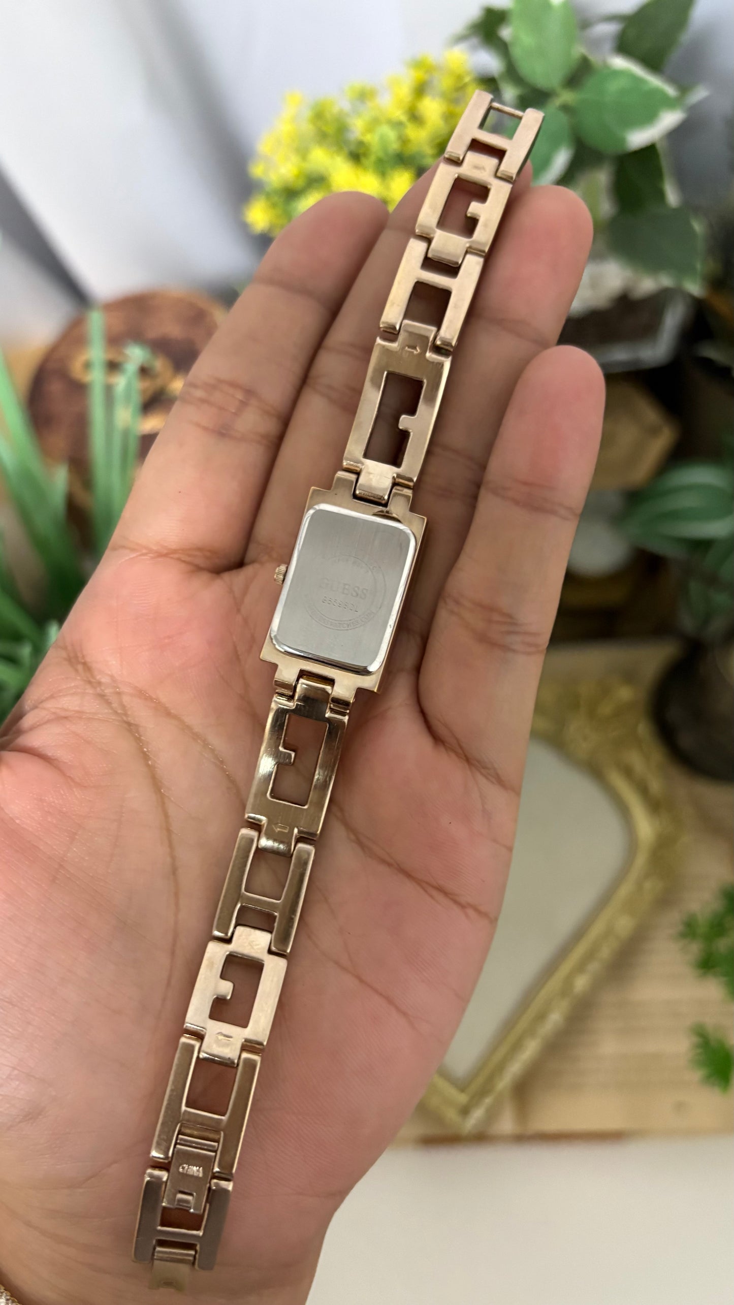 Vintage Guess Tank Watch in Gold Tone