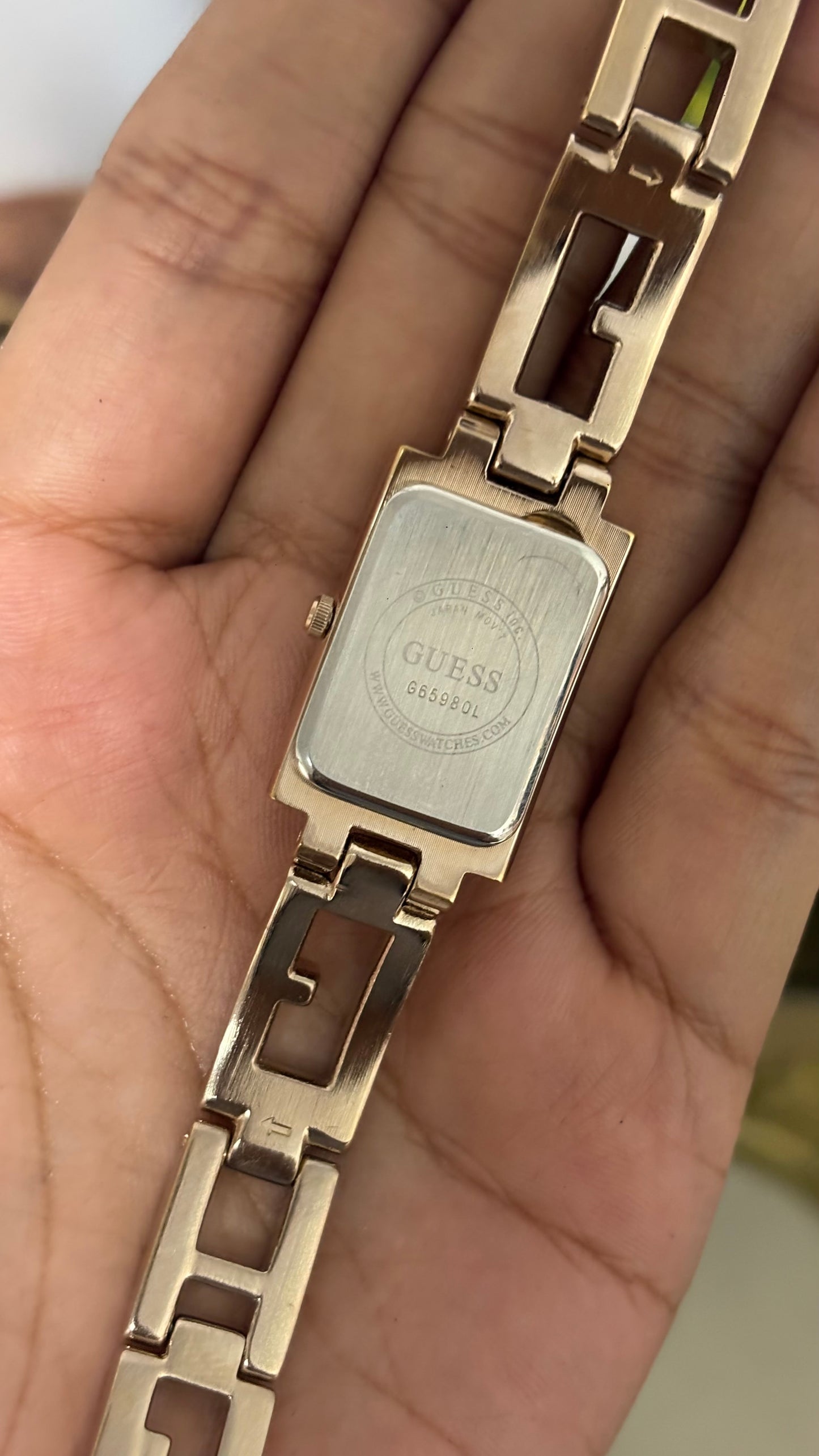 Vintage Guess Tank Watch in Gold Tone