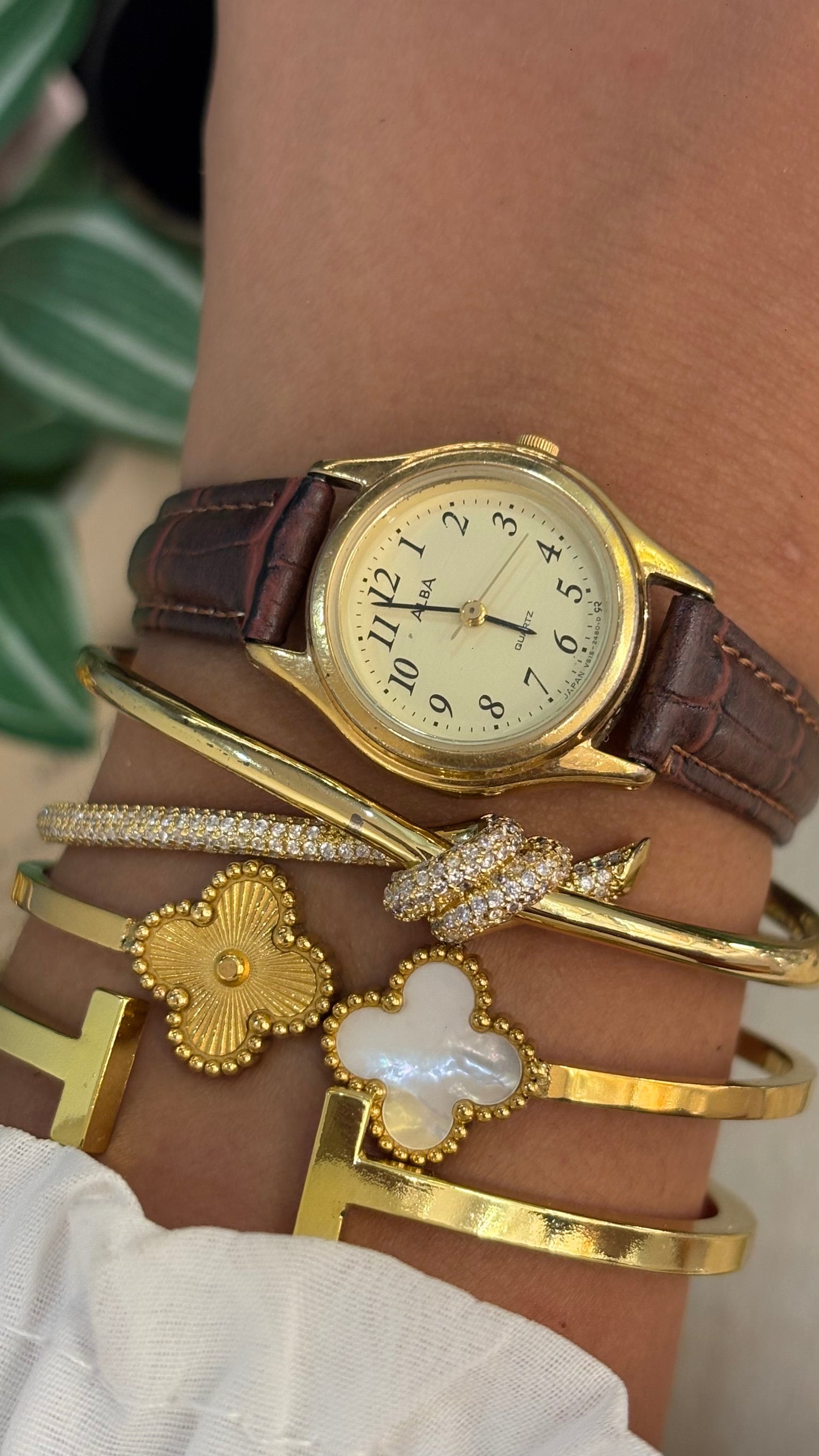 Vintage Alba by Seiko Watch in Brown Leather Straps