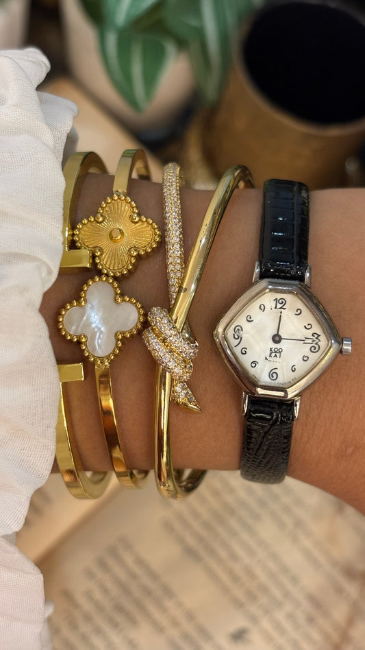 Vintage Koo Kai French Watch in Black Leather Straps